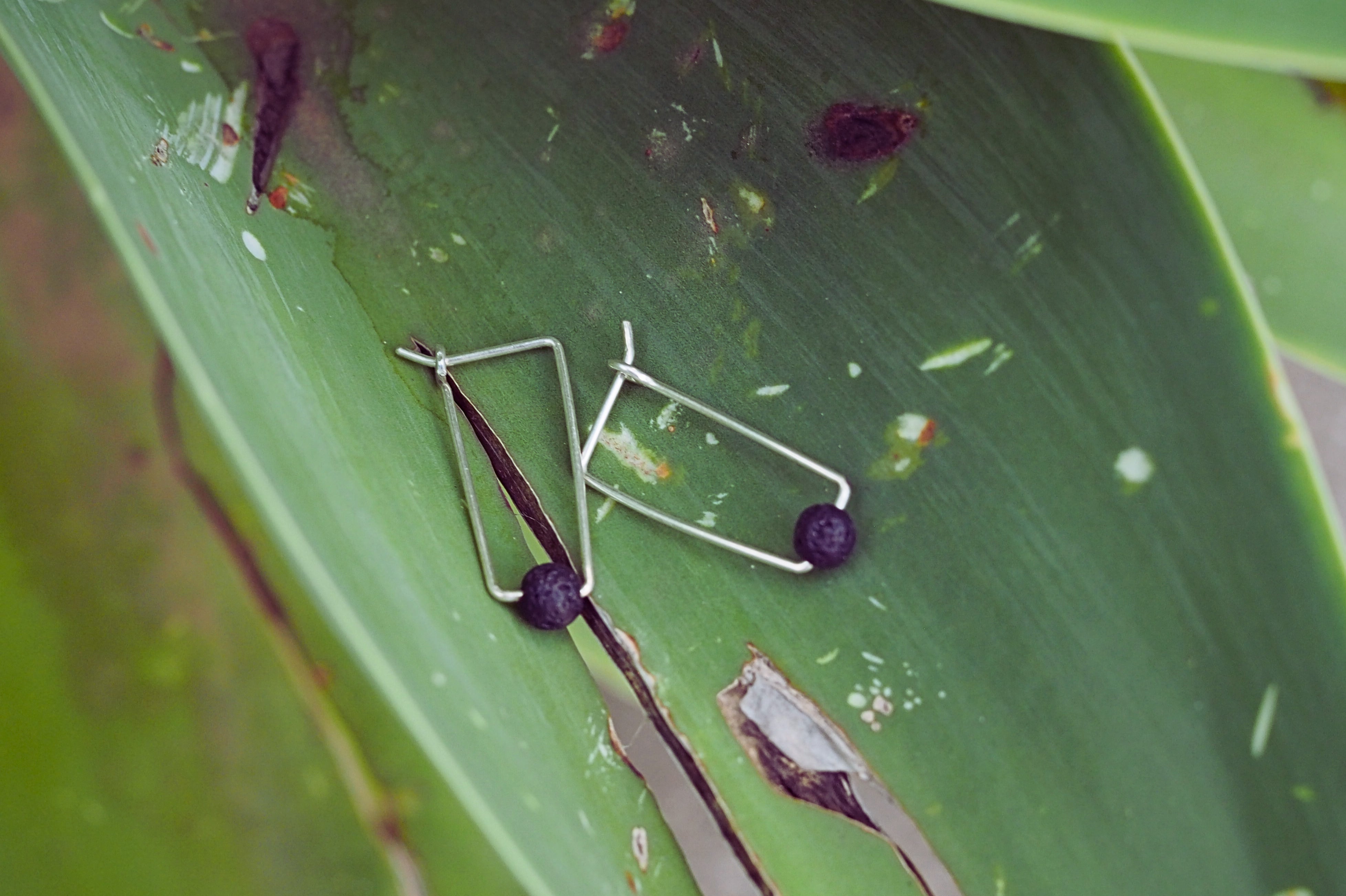 Long Trapeze Hooped Earrings | Sterling Silver