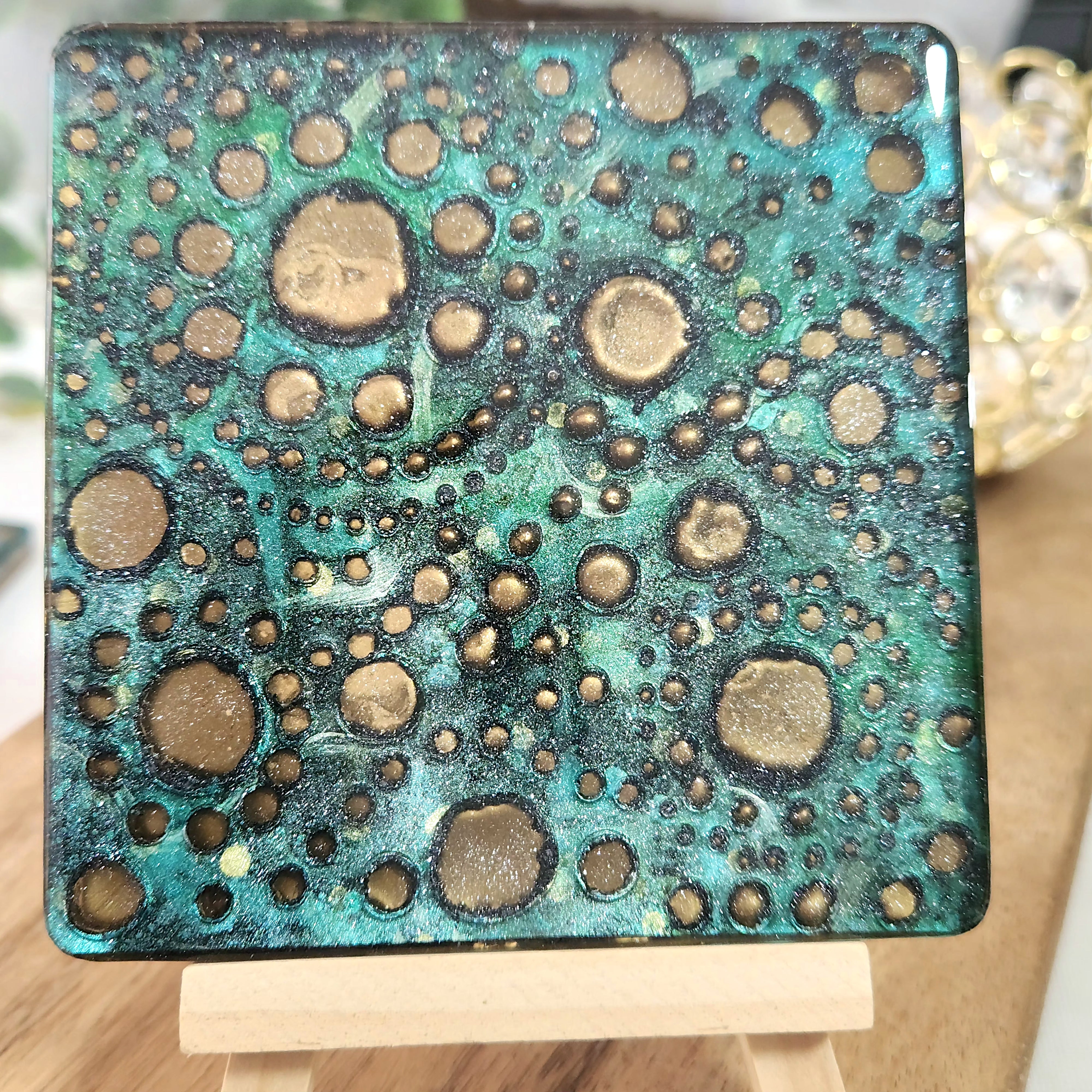 "Holey Moley" Resin Drink Coasters Set of 4, Epoxy Resin Coasters, Drinkware
