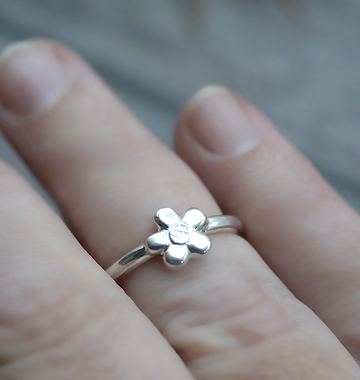 Flower Ring - Handmade Solid Sterling Silver Ring