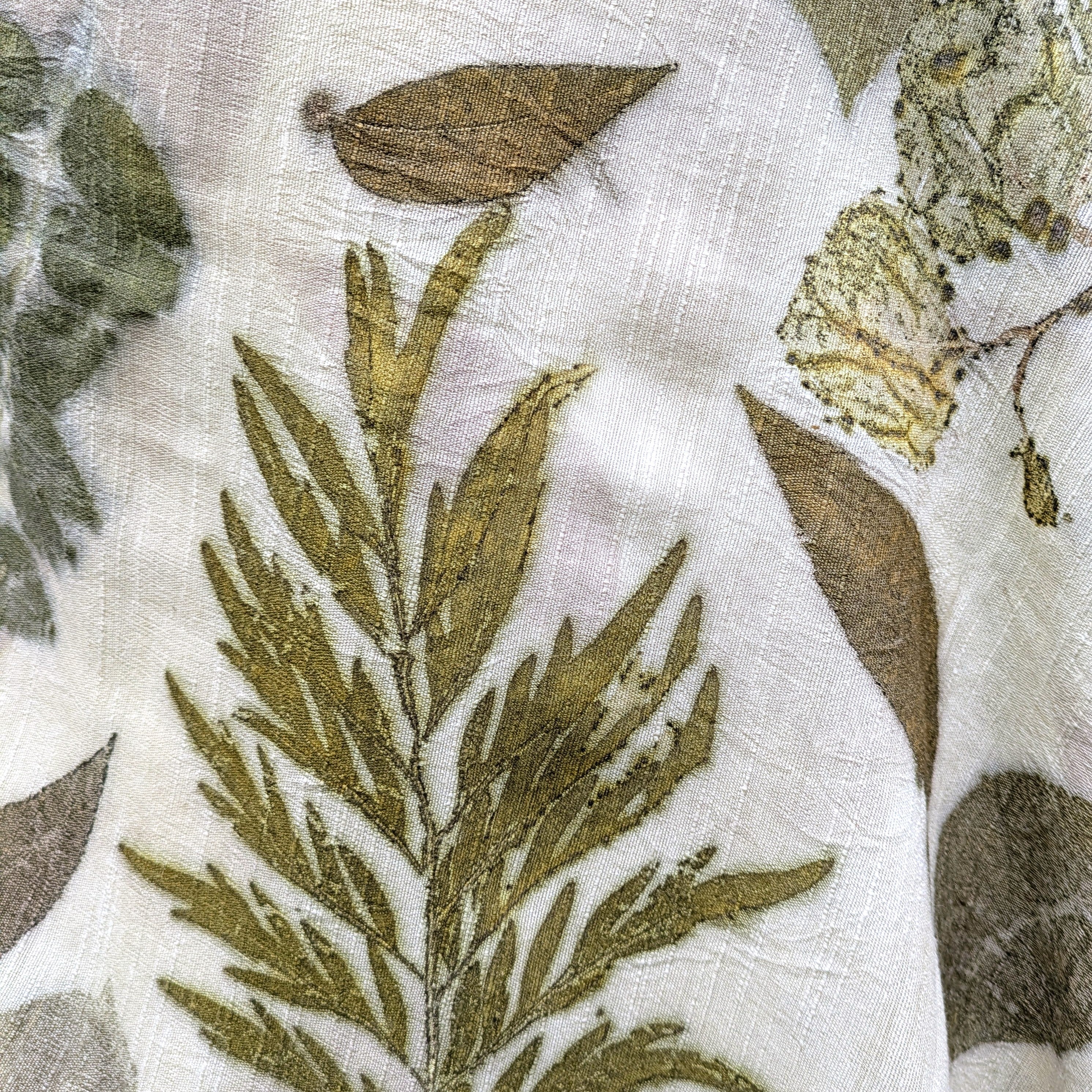 Ecoprint silk and bamboo cape