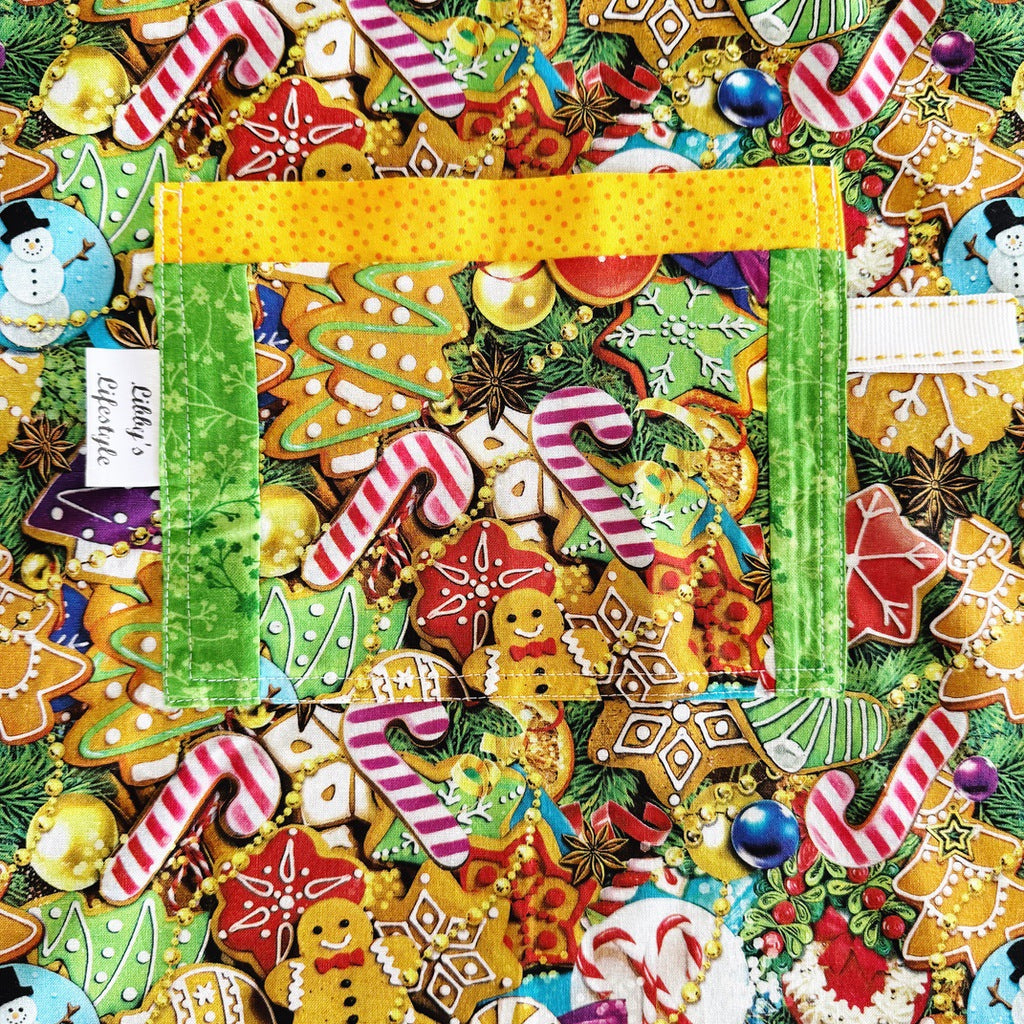 Gingerbread cookies ladies' Christmas tie back apron.