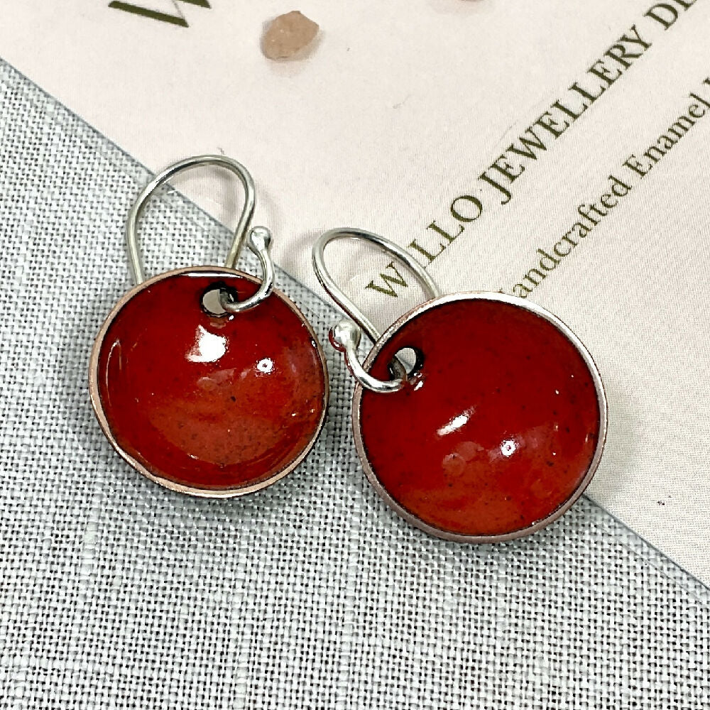 Everyday Earrings. Red and orange tones