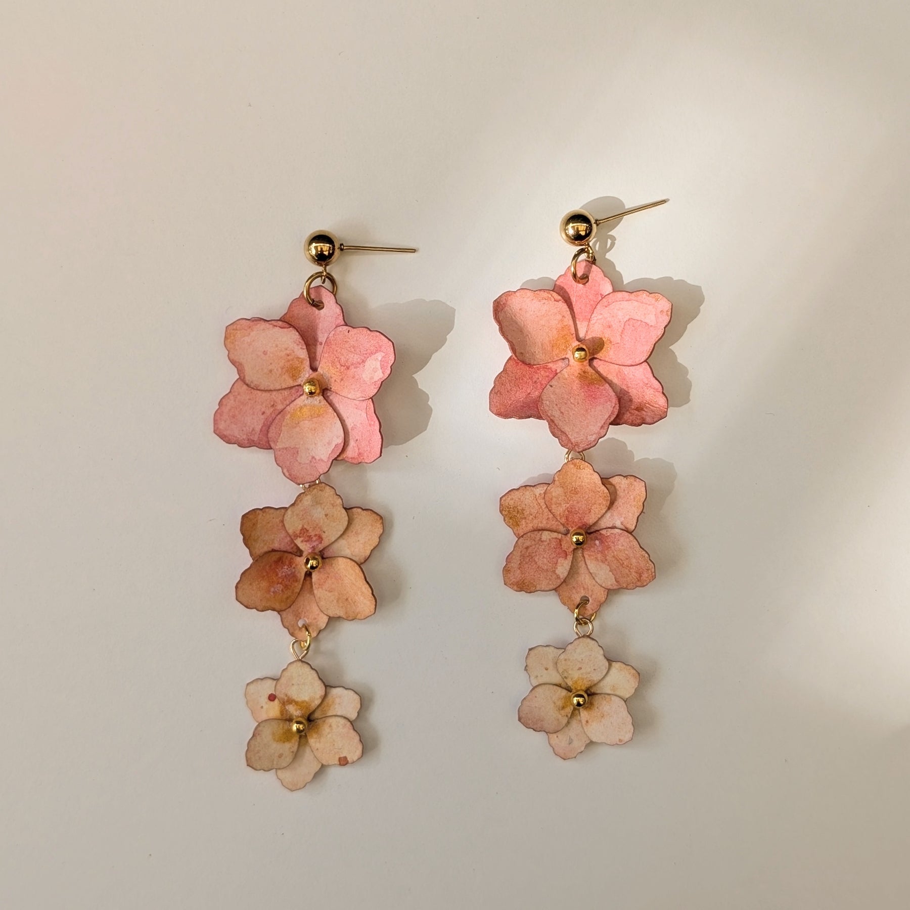 Handmade Floral Statement Earrings | Lightweight Paper Jewellery | Australian Made
