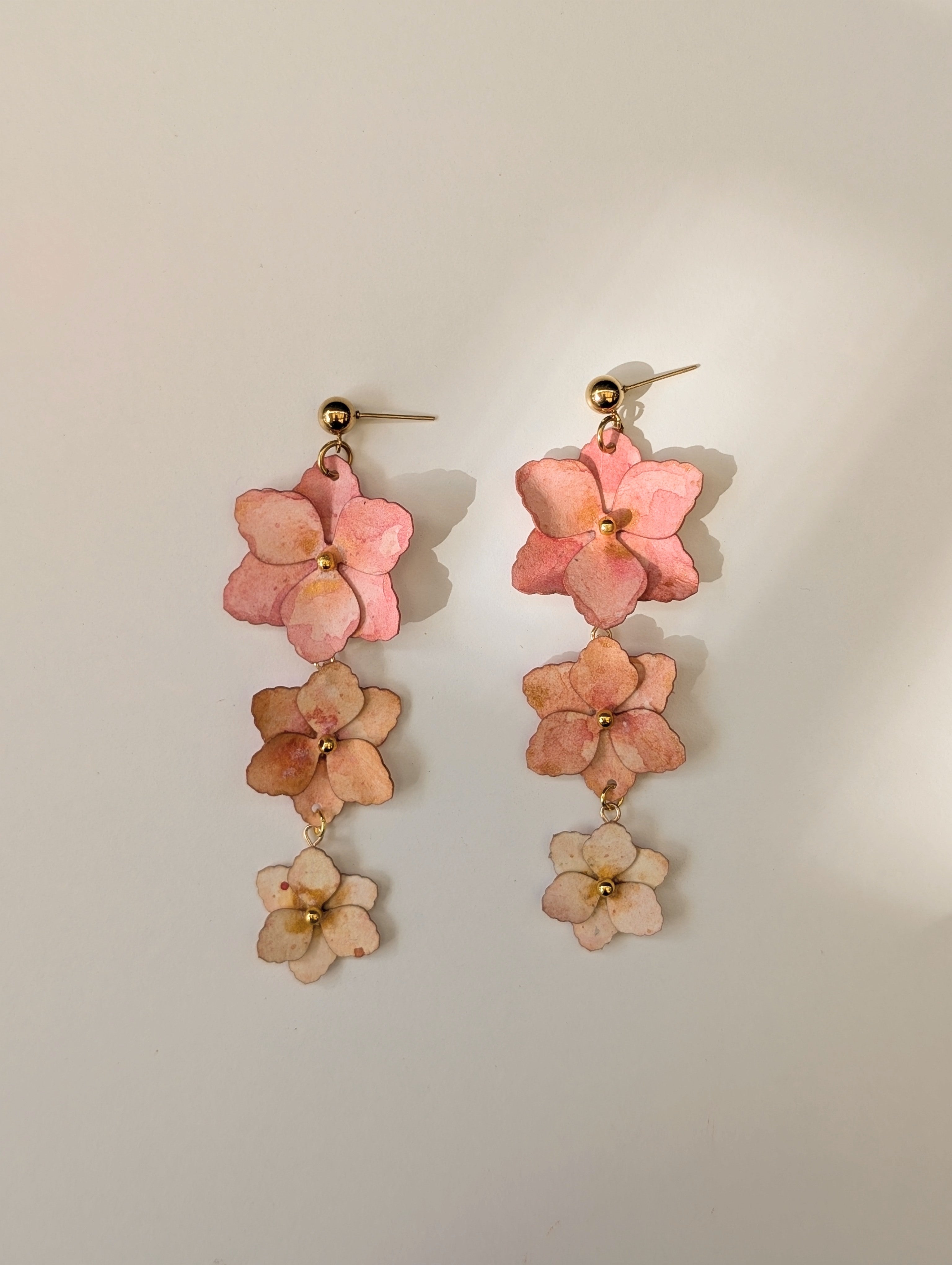 Handmade Floral Statement Earrings | Lightweight Paper Jewellery | Australian Made