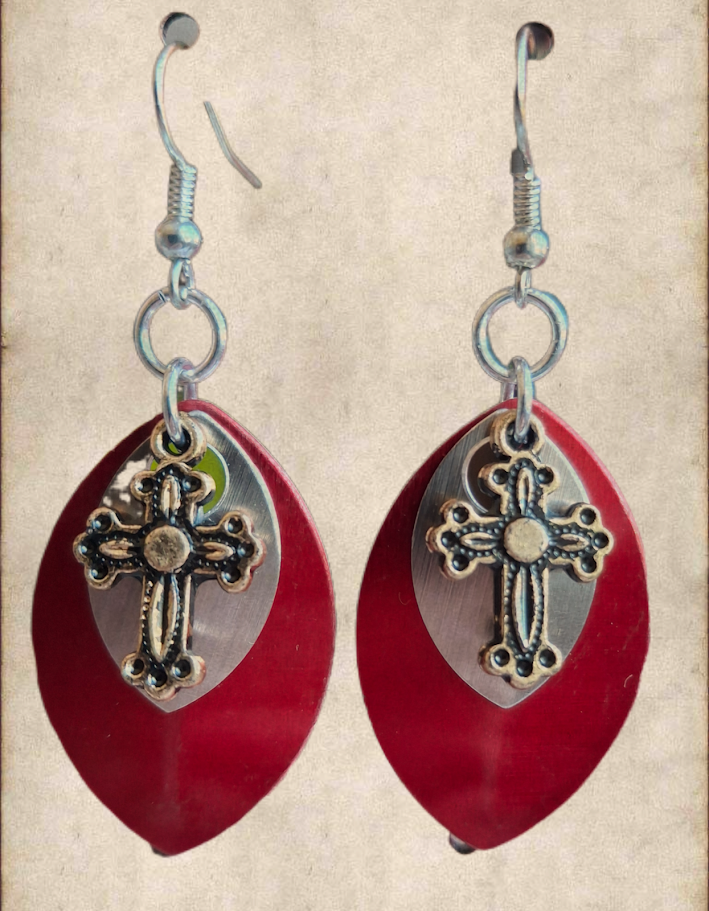 Chain maille drop earrings