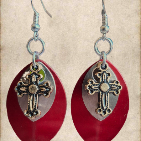 Chain maille drop earrings
