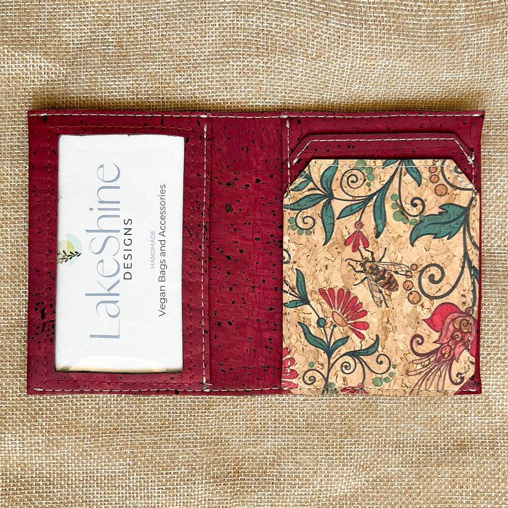 Custom Order for Paige – Wine Red Cork Wallet