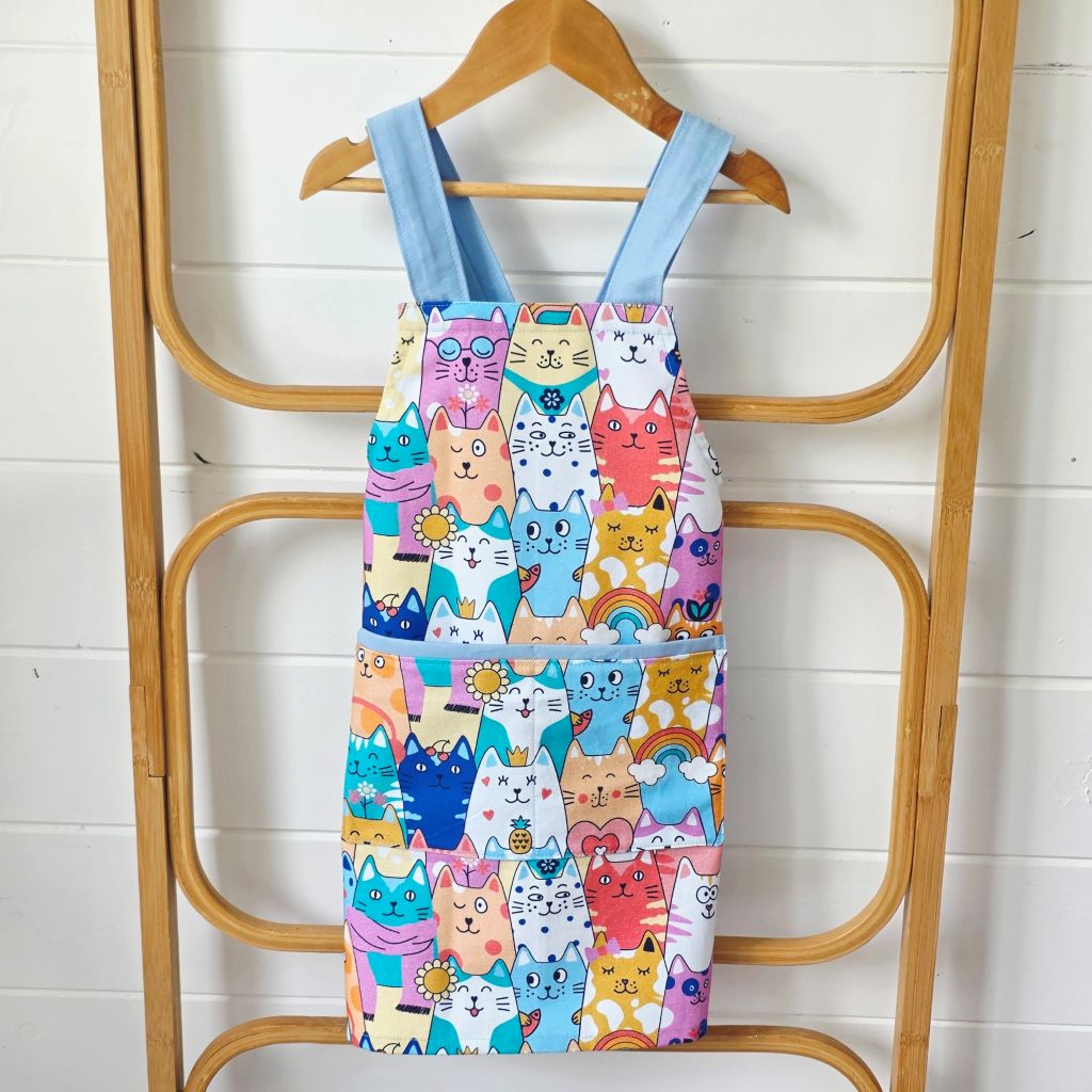 Handmade Children's Apron | Kids Cooking & Craft Apron | Adjustable Cross-Back Straps | 100% Cotton