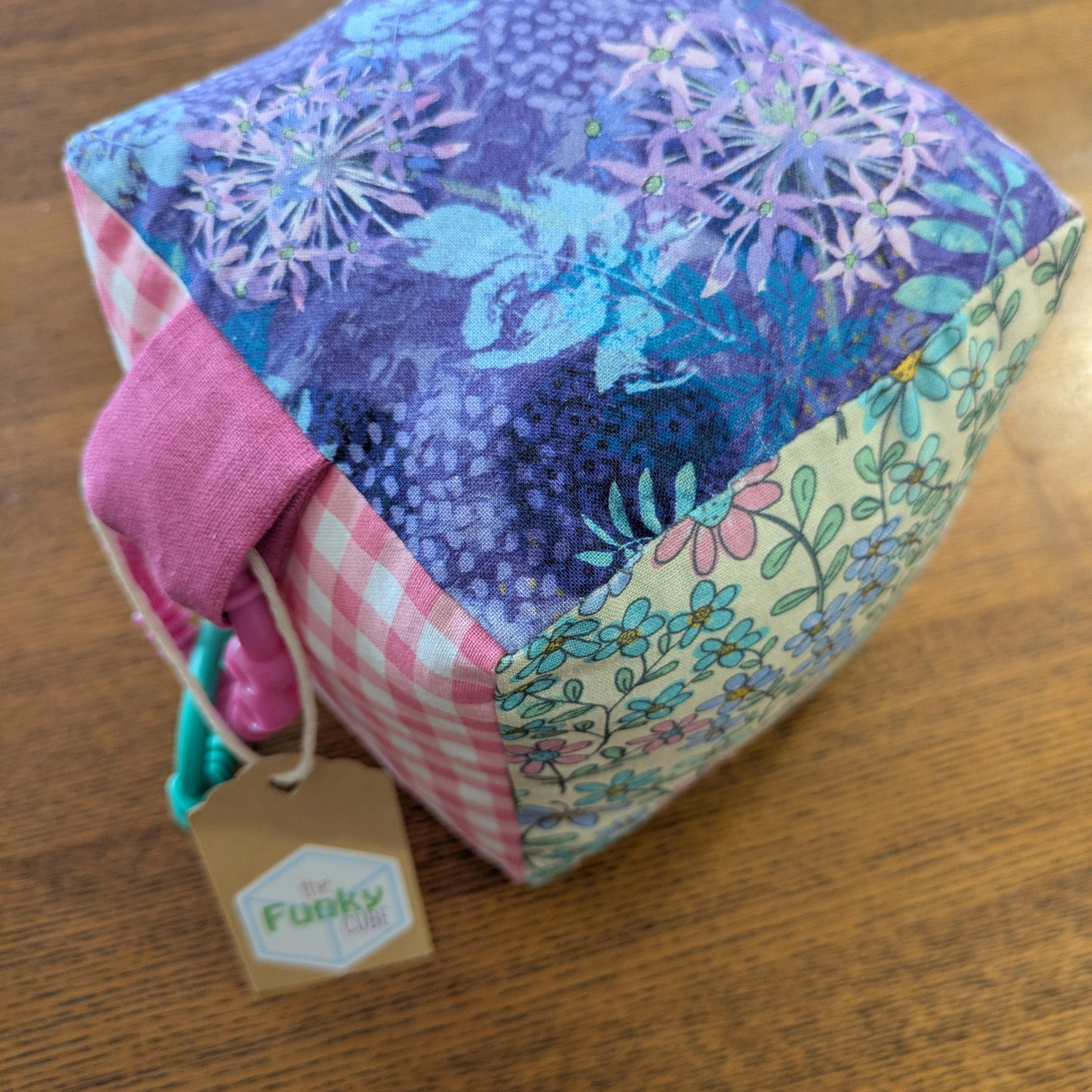 Dragon Fly, Floral, Pink Check Soft Baby Cube