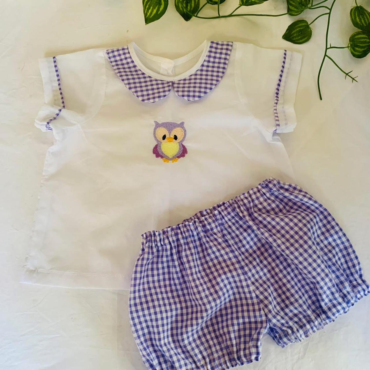 Summer Cotton Baby Outfit-personalized embroidery