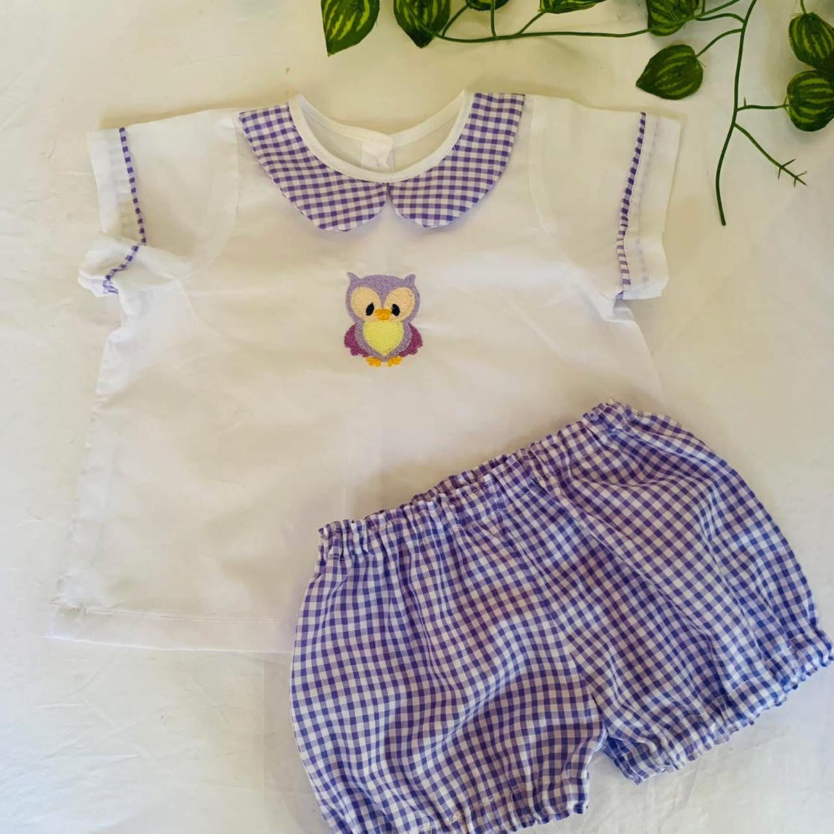 Summer Cotton Baby Outfit-personalized embroidery