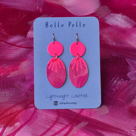 Alla Mano Leather Earrings - Pink Surprise
