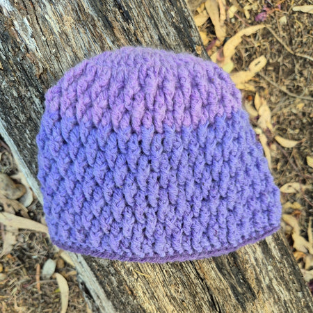 Three Tone Purple Beanie