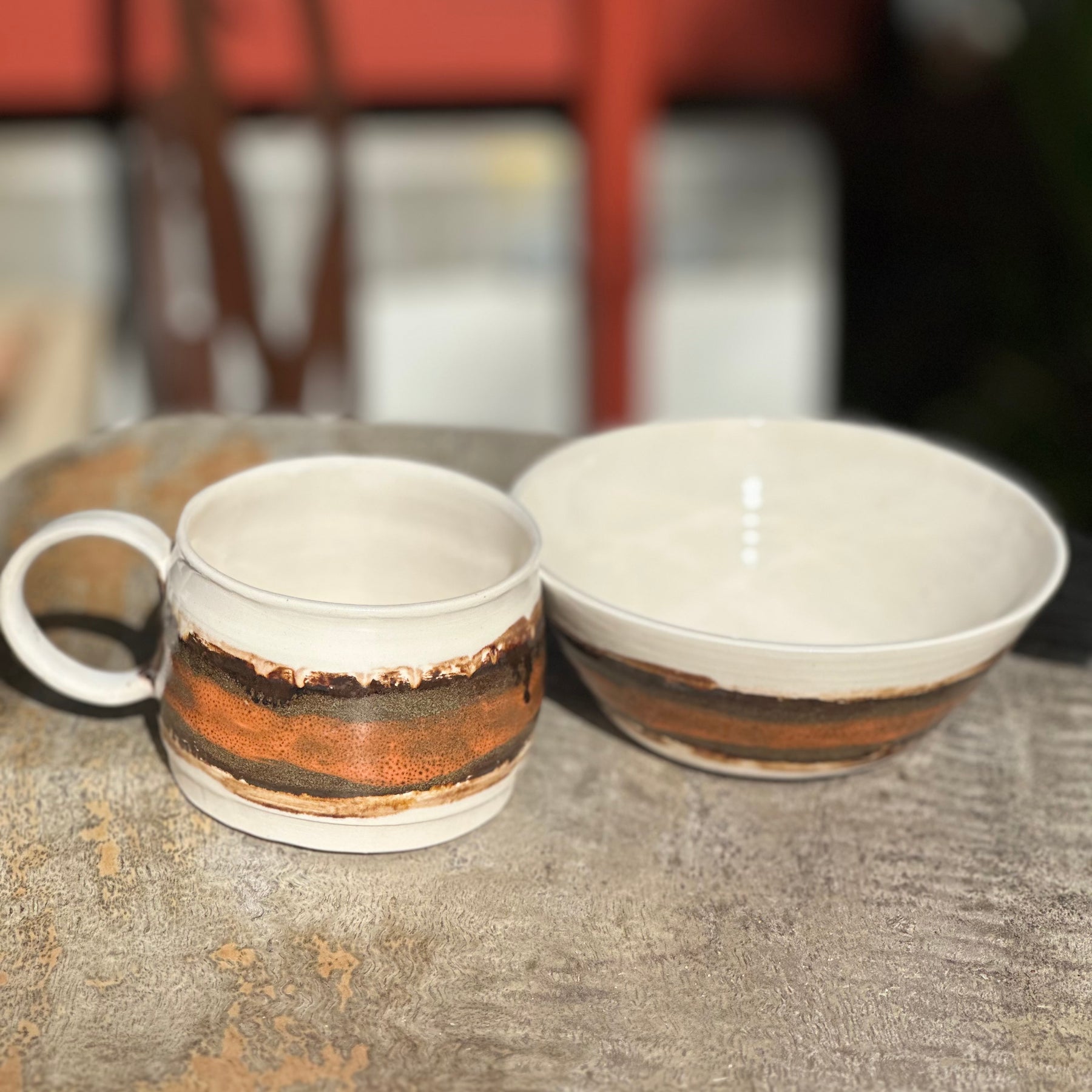 Australian Ceramic Breakfast Set - Burnt Horizon - Australian Pottery