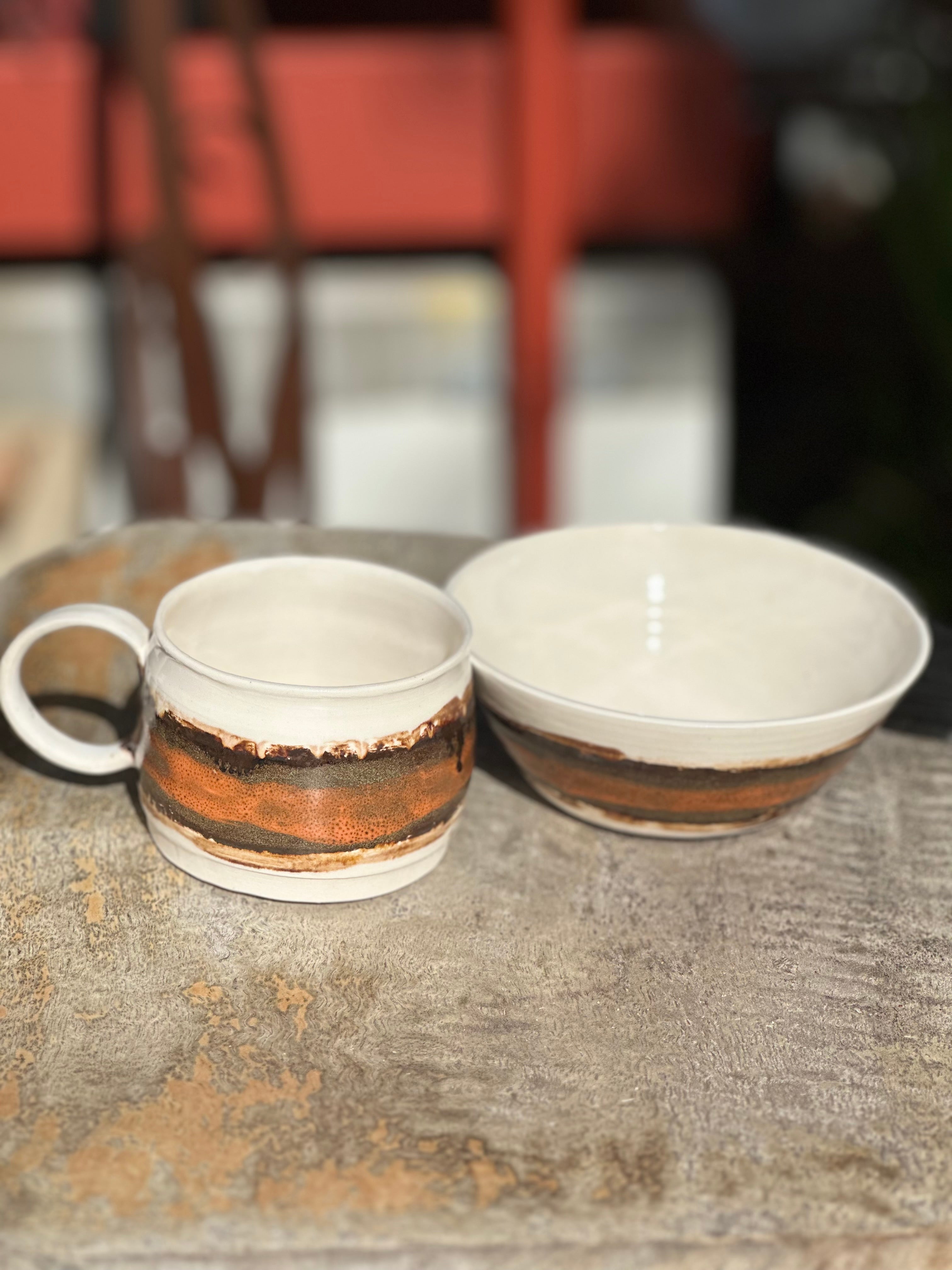 Australian Ceramic Breakfast Set - Burnt Horizon - Australian Pottery