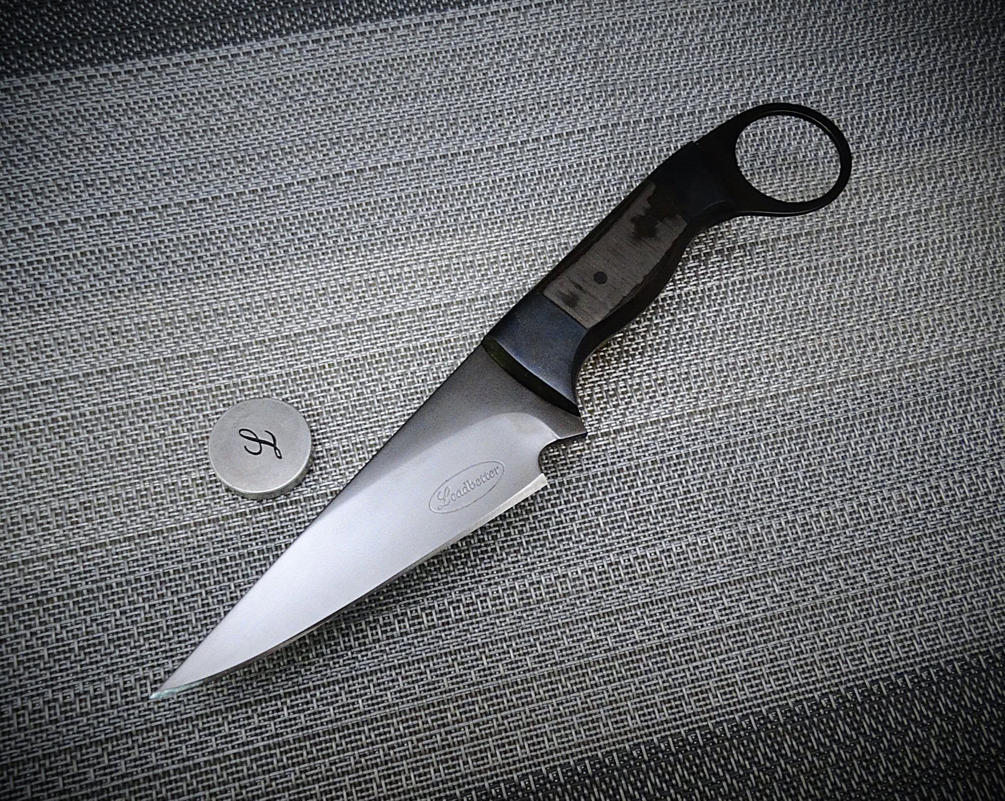 Carbon fibre art knife leather sheath