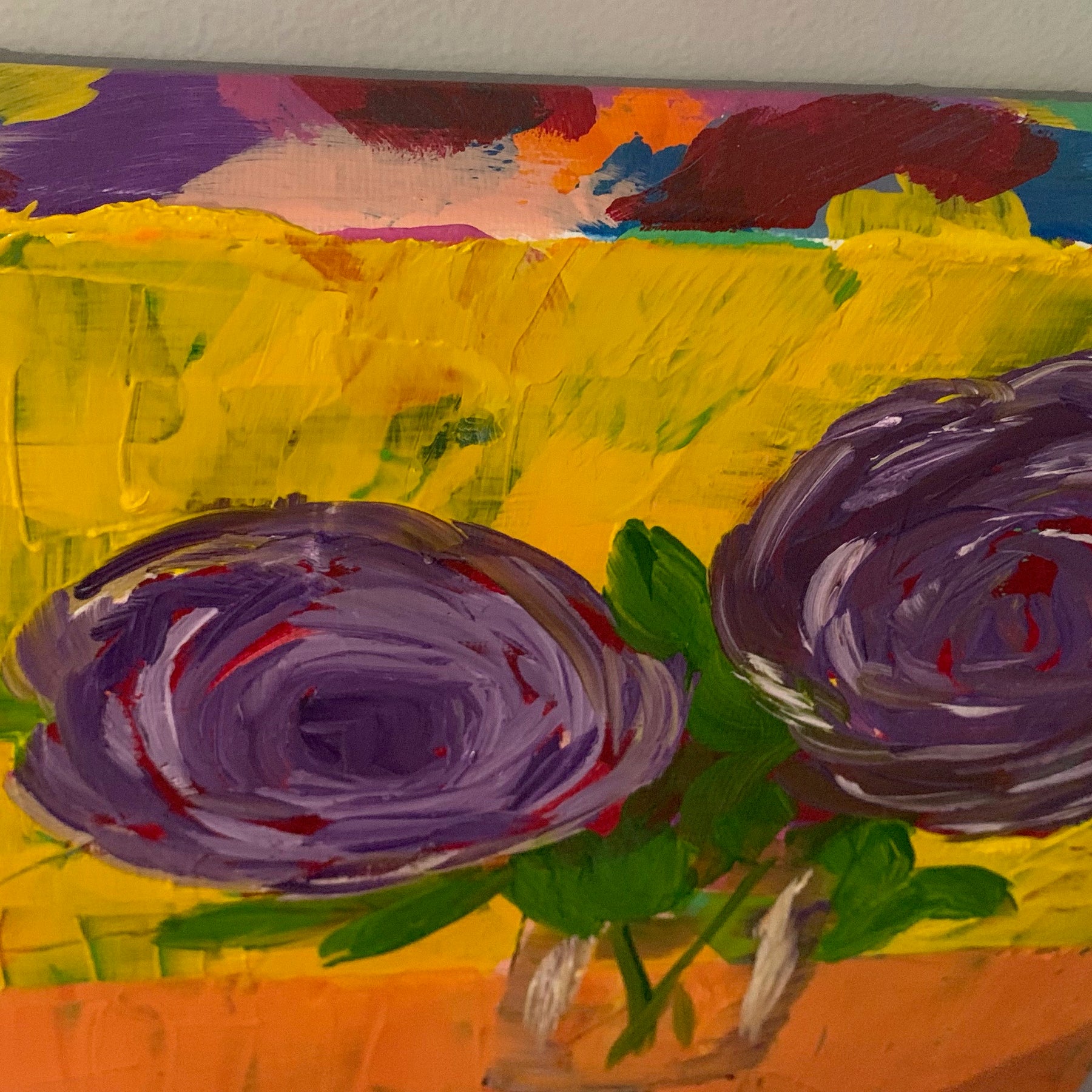 Purple Posie Floral Abstract Wall Art