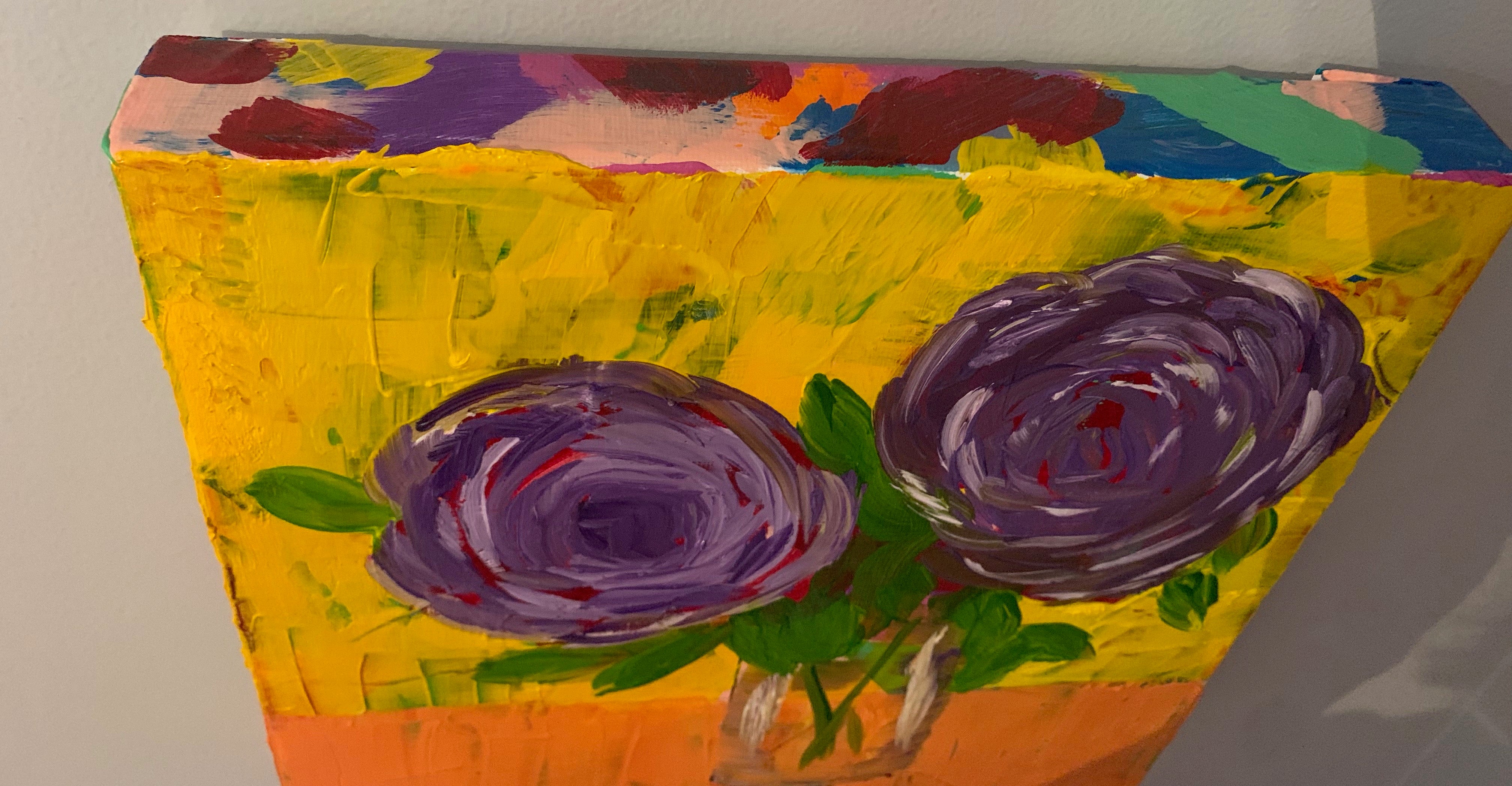 Purple Posie Floral Abstract Wall Art