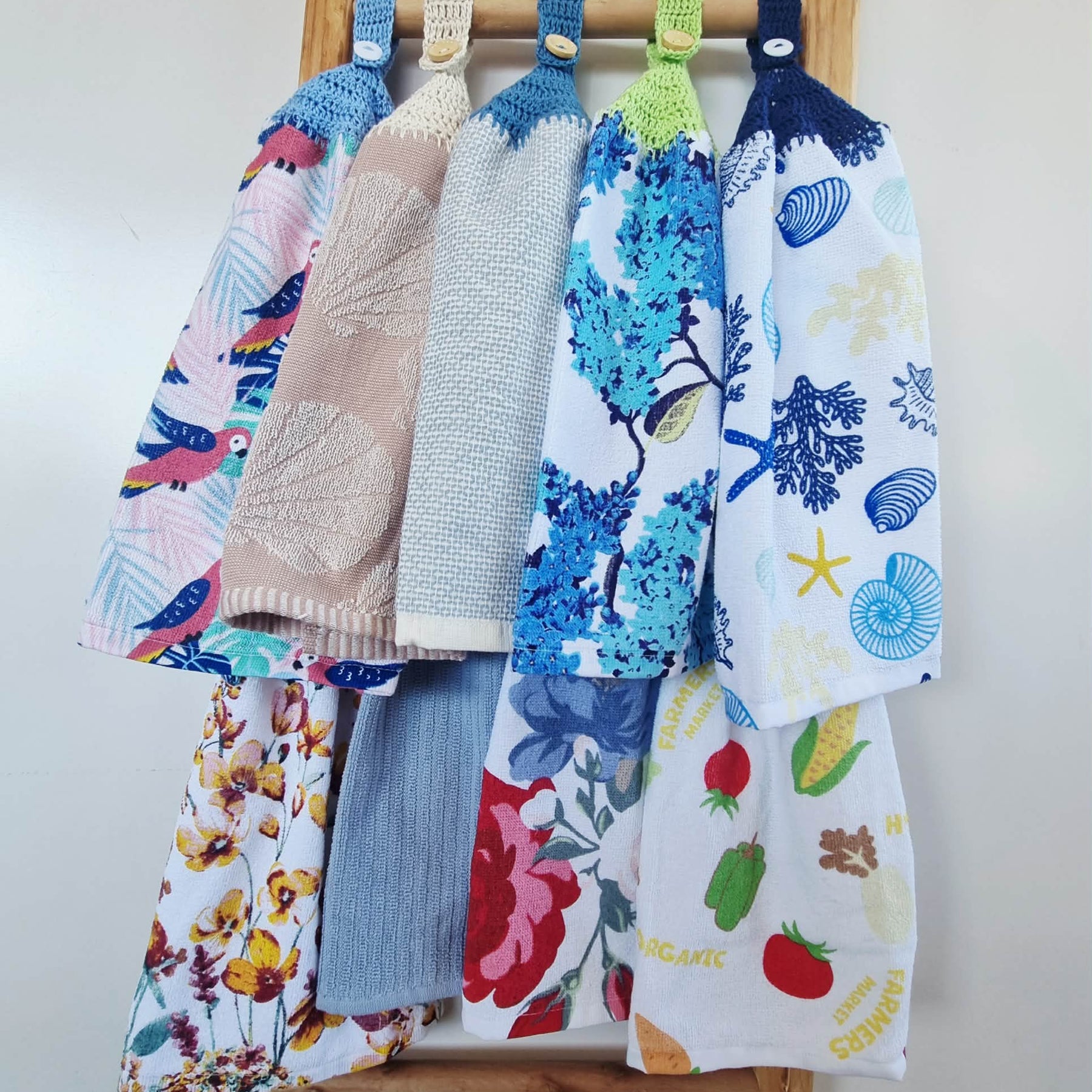 Kitchen Hand Towel | Hanging | Cotton | SINGLE LAYER | 9 Styles - 10-18