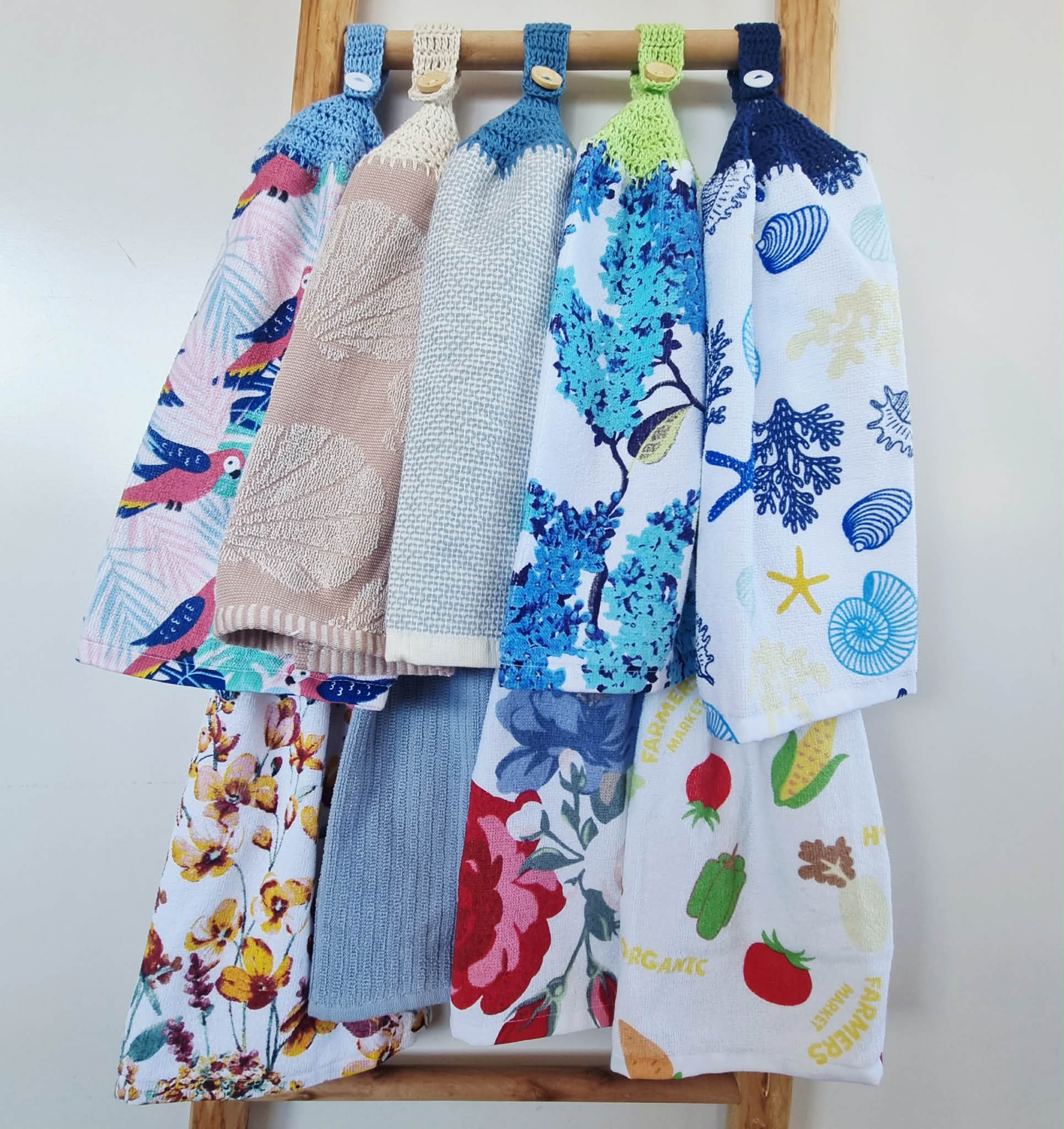 Kitchen Hand Towel | Hanging | Cotton | SINGLE LAYER | 9 Styles - 10-18