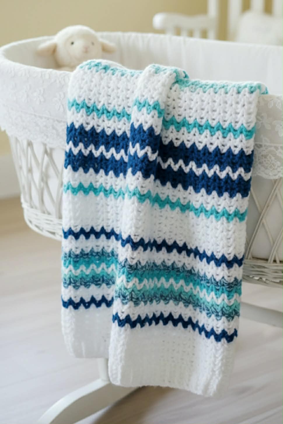 Baby Blanket | Afghan | Teal, Turquoise, Mint & White | Chunky | Newborn | Handmade | Crochet