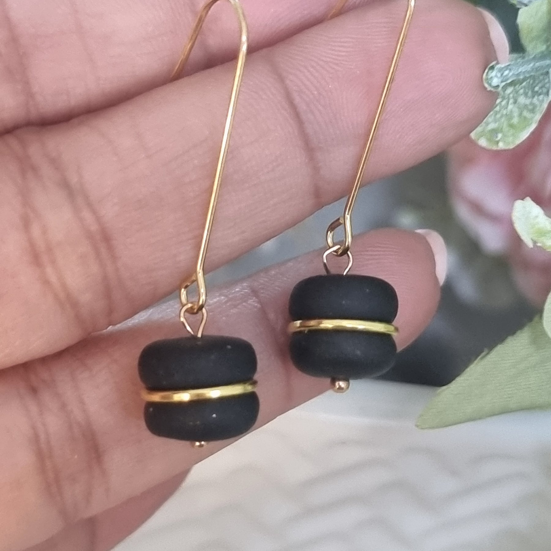 Goldren Black Dangles
