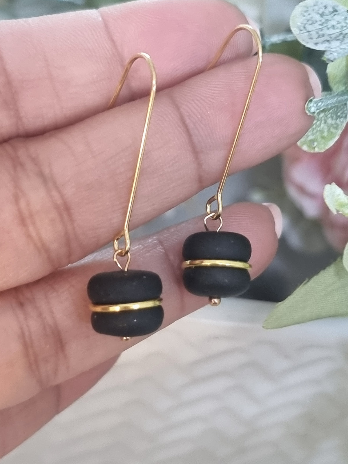 Goldren Black Dangles