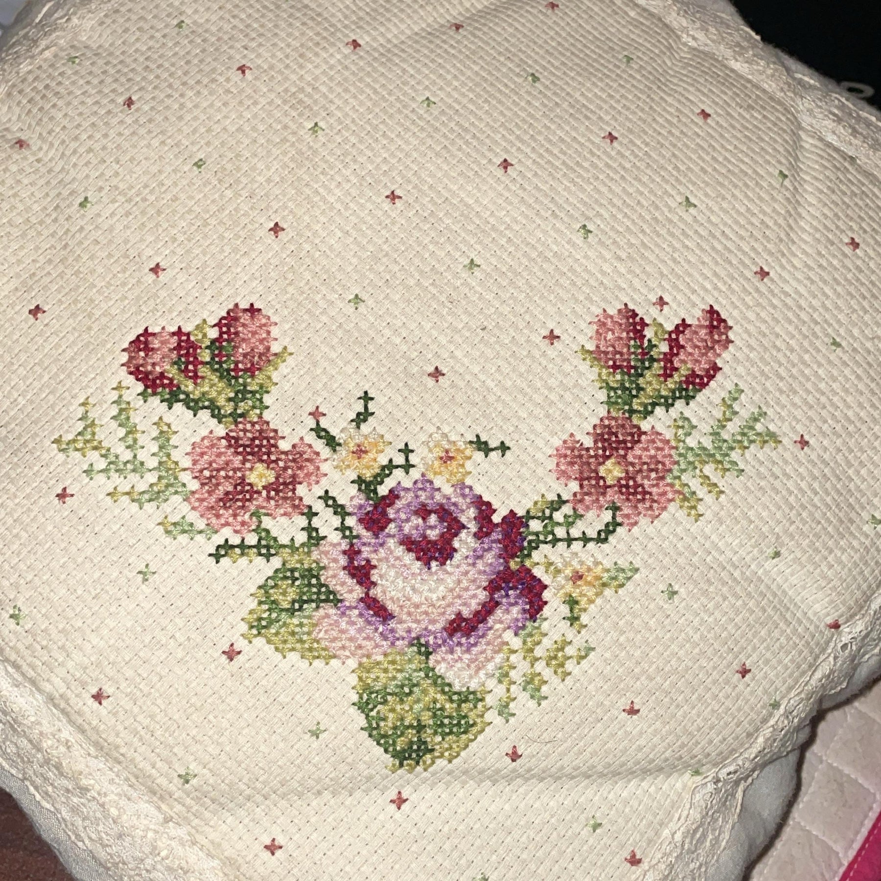 Wild Flower Embroidery Cushion Cover
