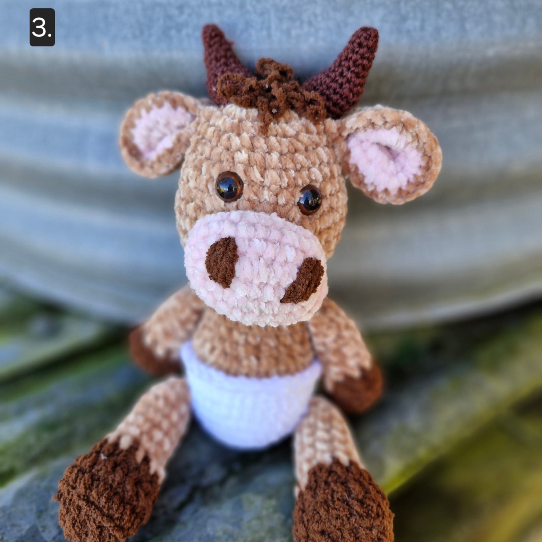 Adorable Crochet BABY HIGHLAND COW / BULL