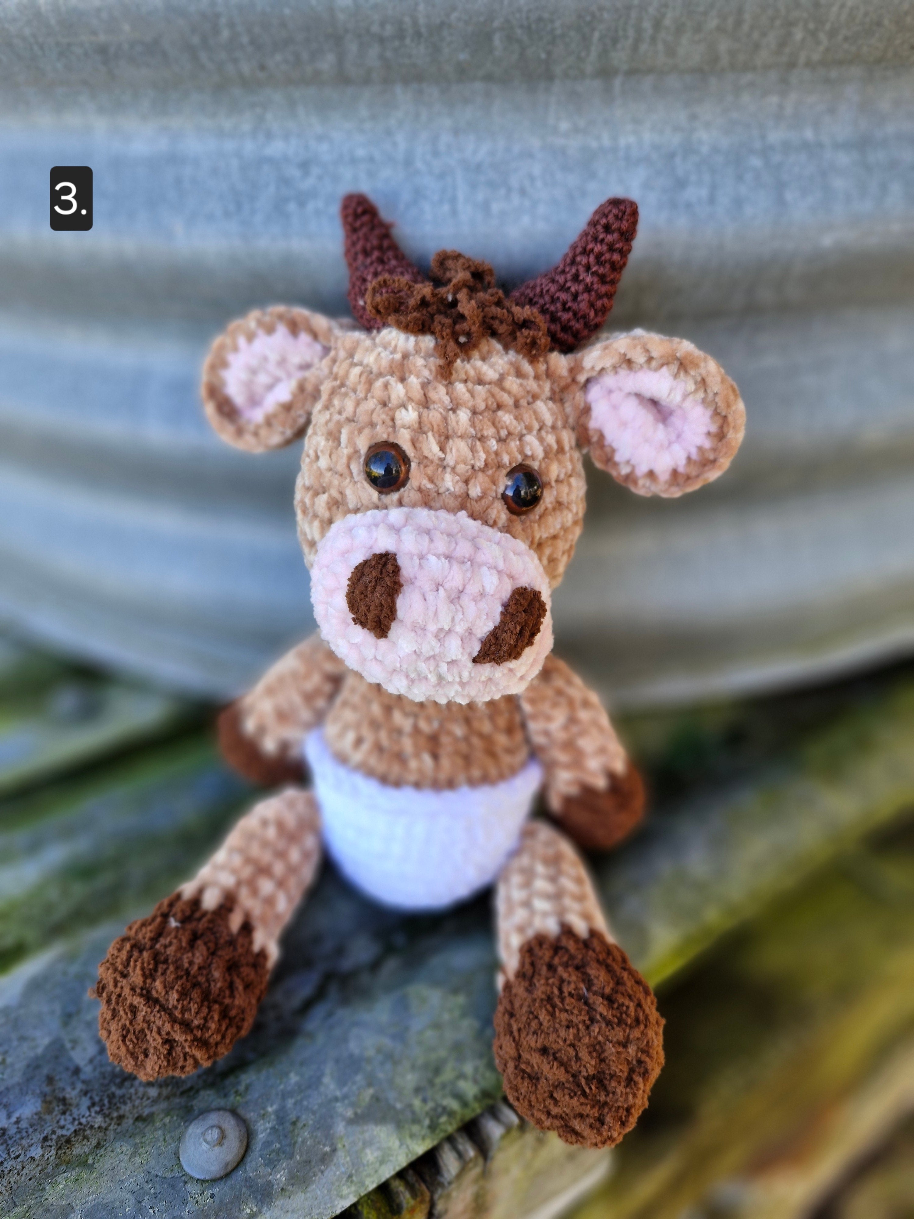 Adorable Crochet BABY HIGHLAND COW / BULL