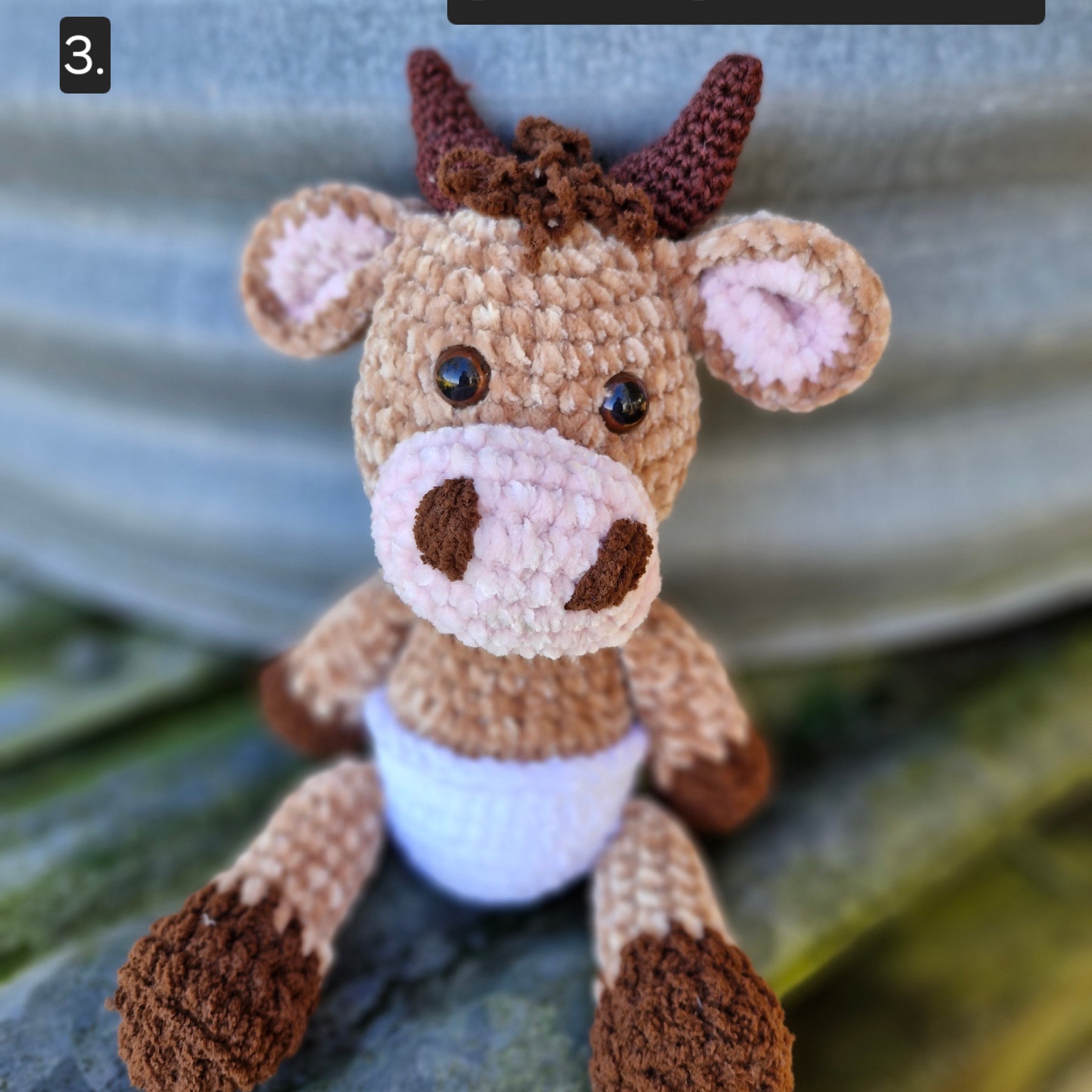 Adorable Crochet BABY HIGHLAND COW / BULL