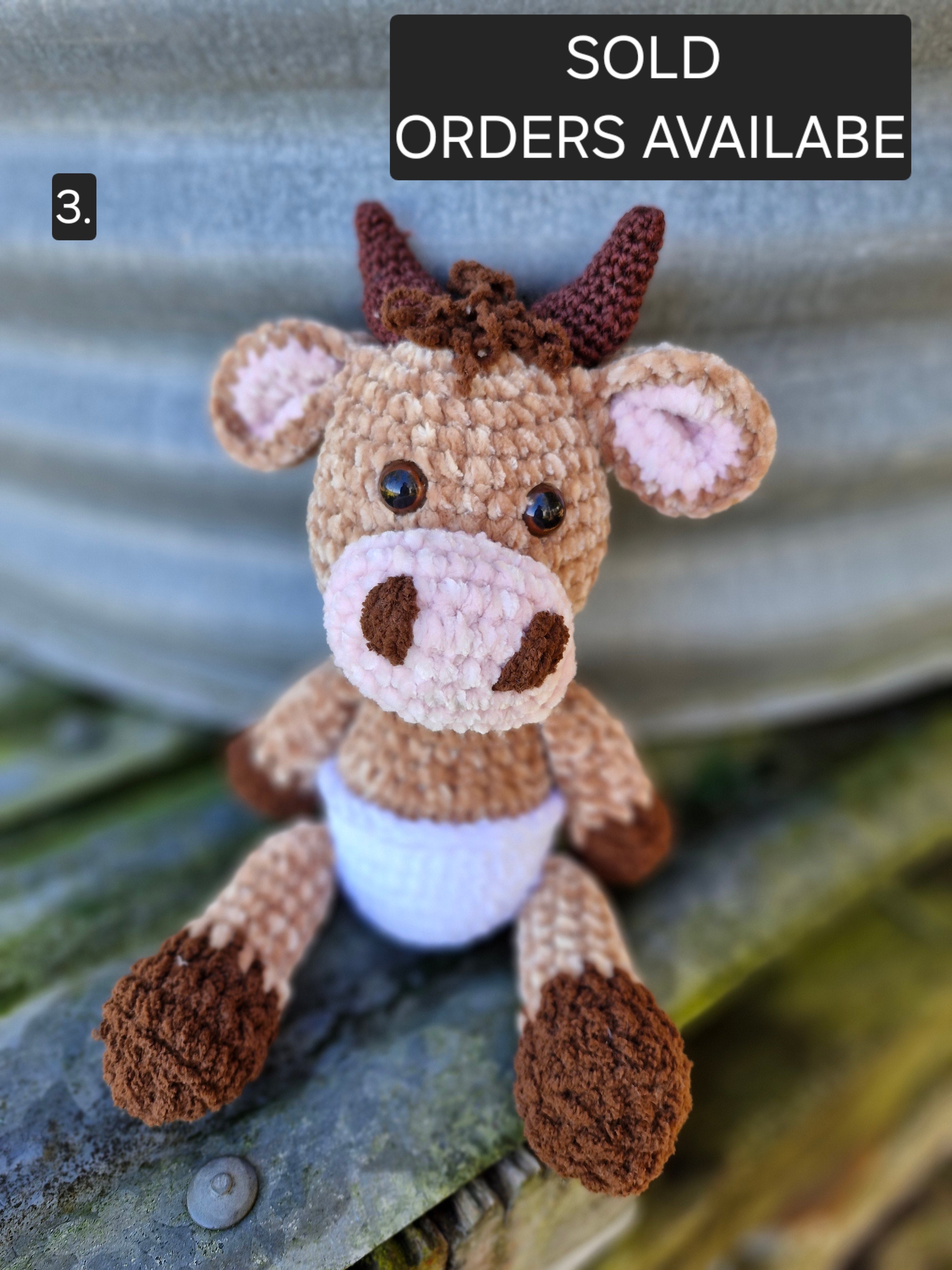 Adorable Crochet BABY HIGHLAND COW / BULL