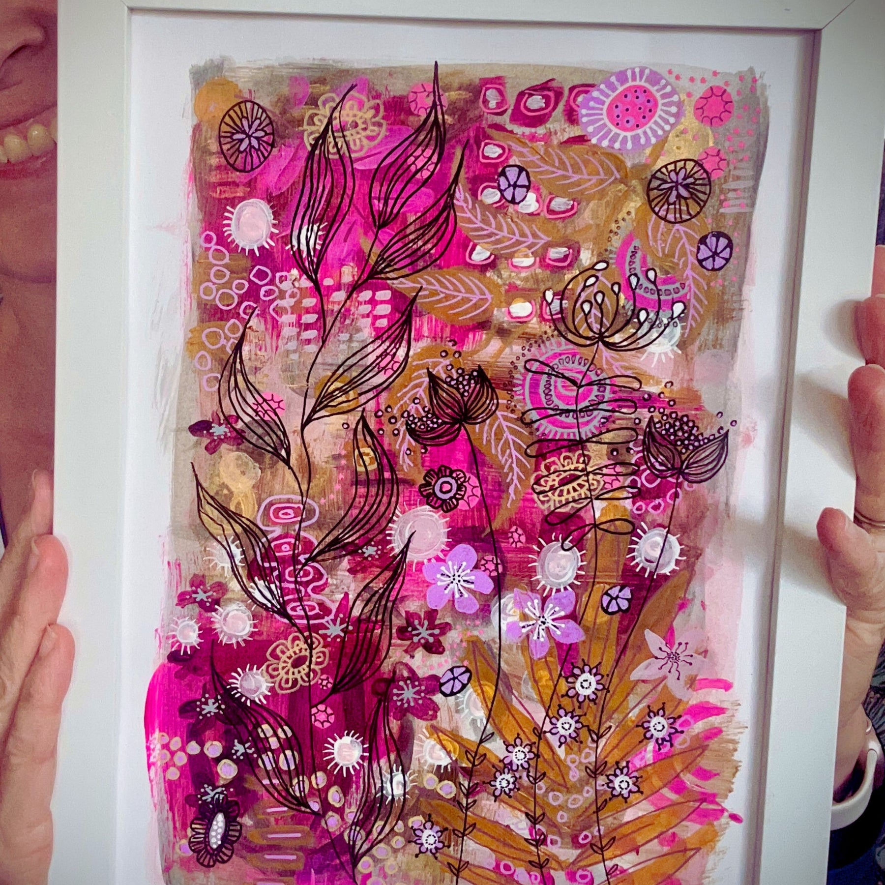 Original Hand Painted Artwork : Botanical Threads