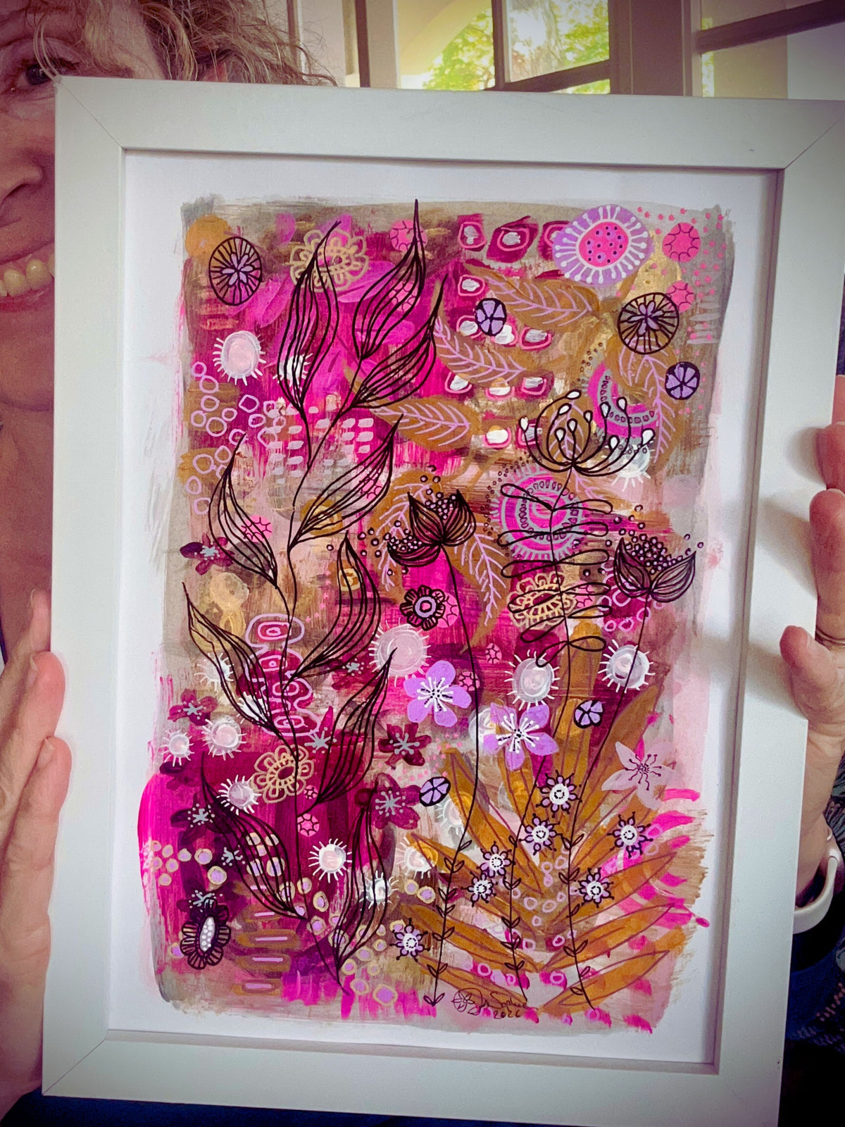 Original Hand Painted Artwork : Botanical Threads