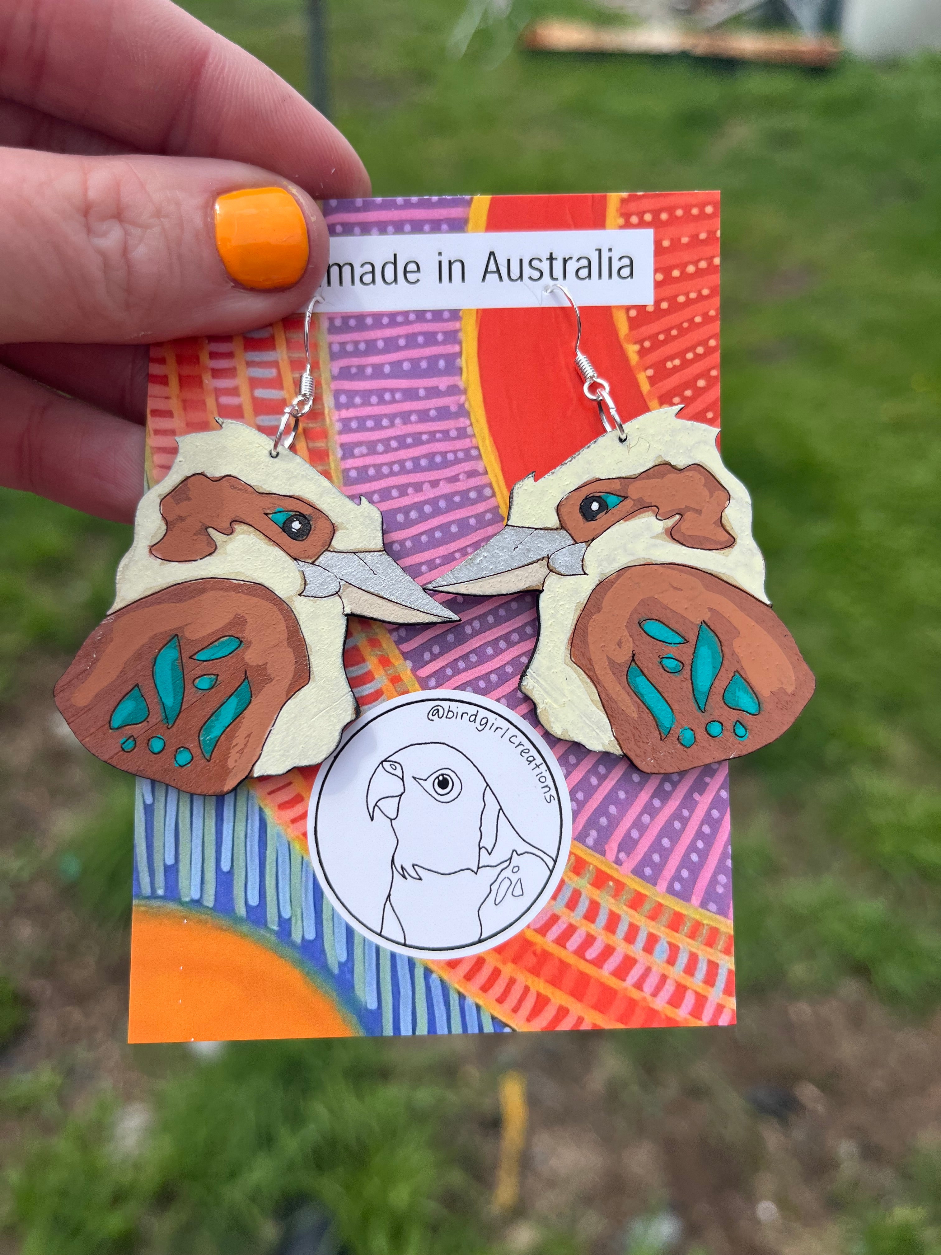 Kookaburra Head Earrings