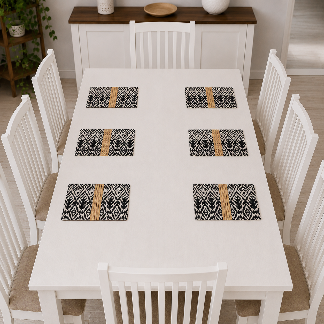 "A"-Table Runner + 6 Place Mats