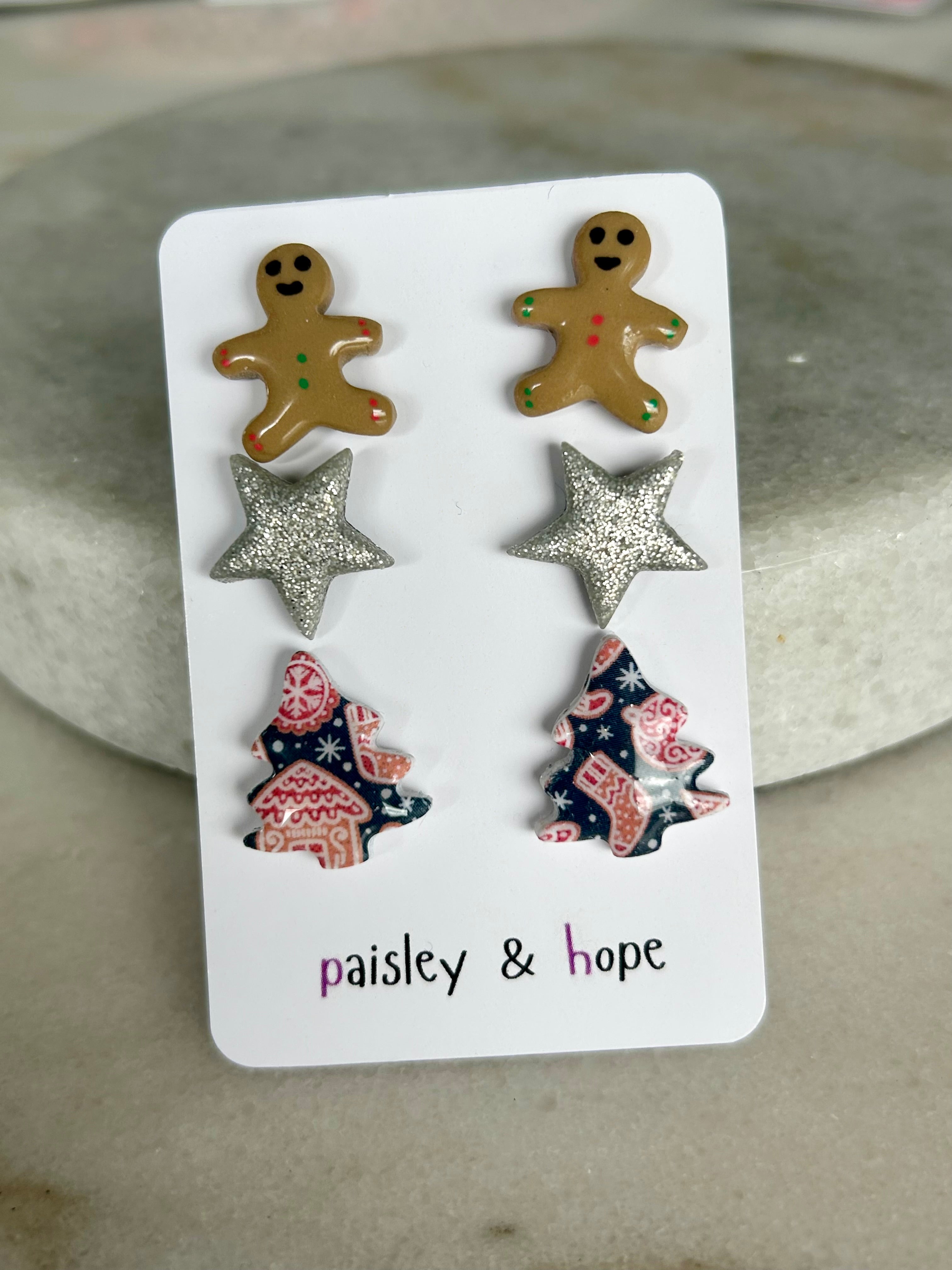 Polymer Clay Christmas Stud Pack - Choose design