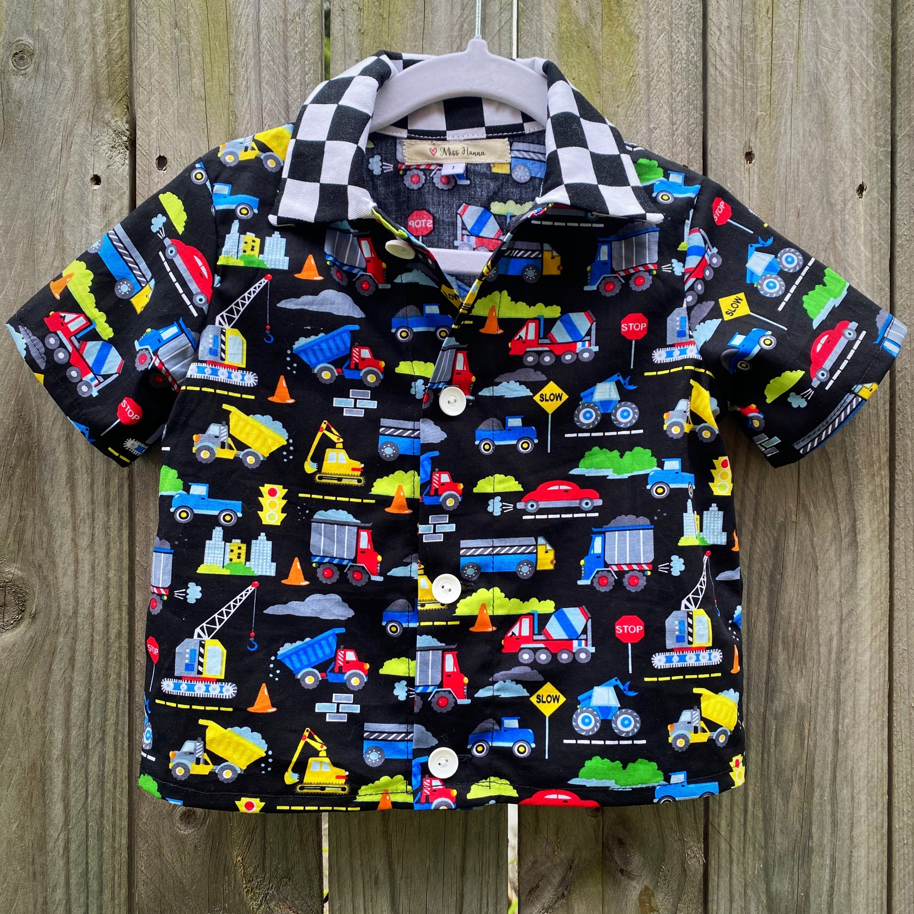 Size 1 Transport Button Up Shirt For a Toddler