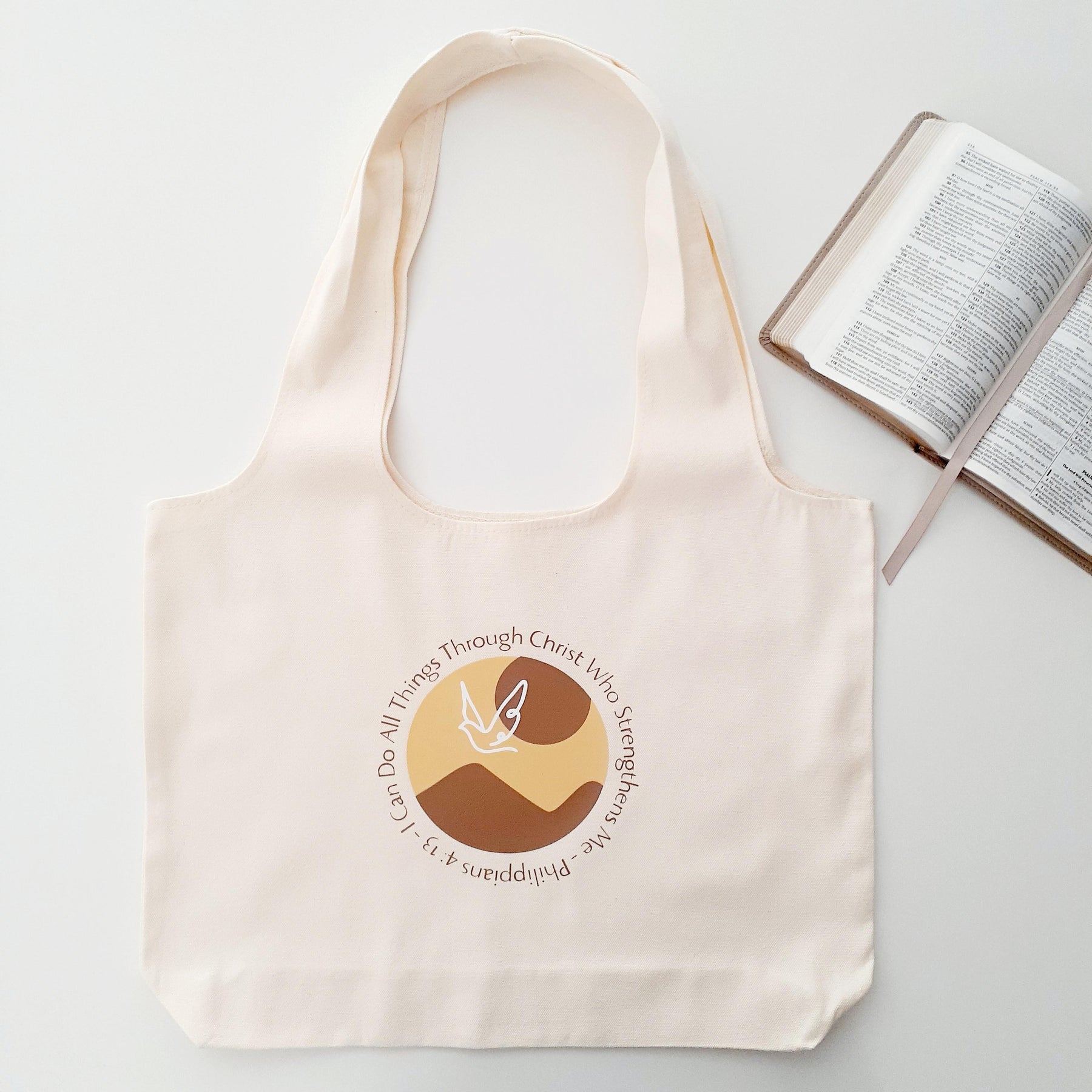 Christian Bag,  Bible Verse Tote, Gift, I Can Do All Things Through Christ