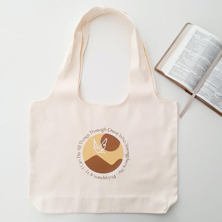 Christian Bag,  Bible Verse Tote, Gift, I Can Do All Things Through Christ