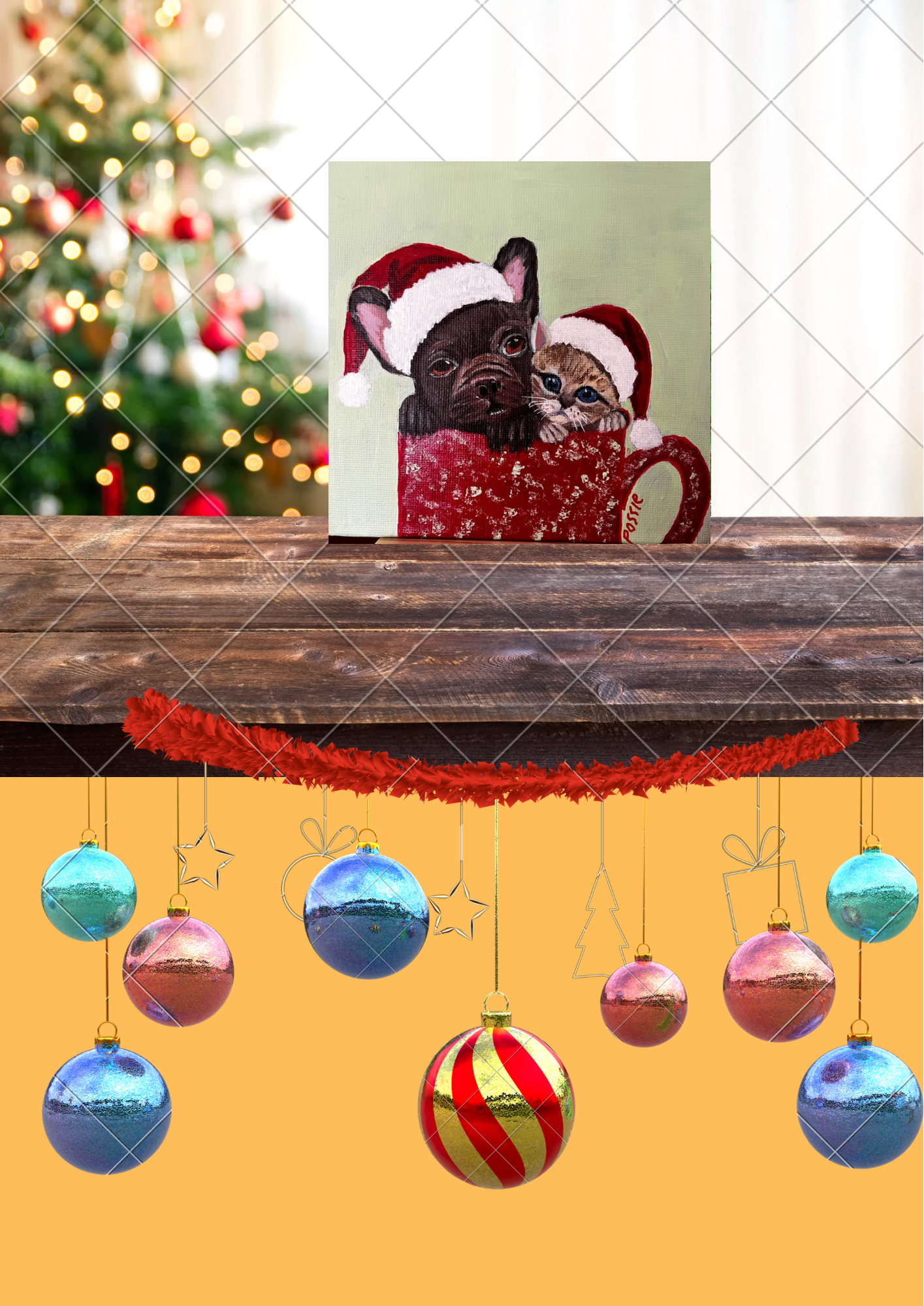 Pets in Christmas Hats