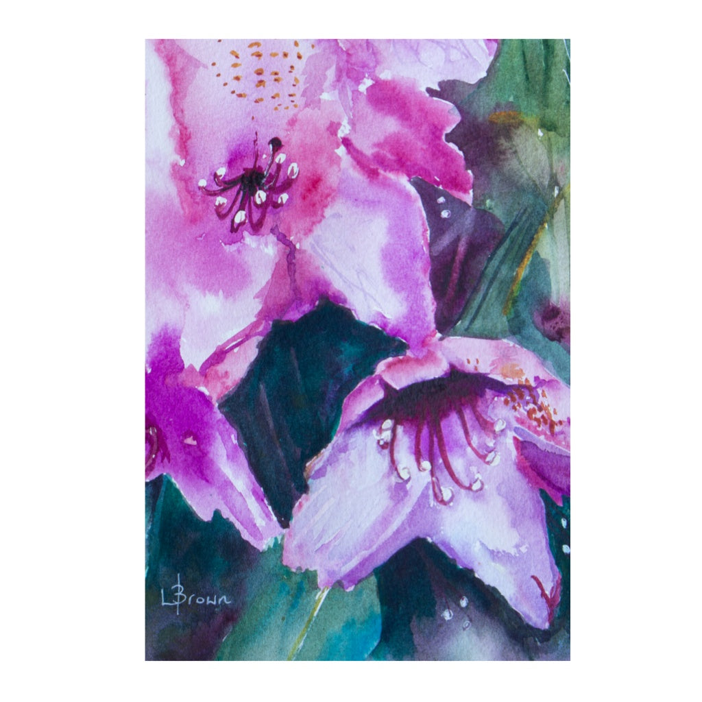 Mini Blooms #25 Rhododendron Original Watercolour Painting