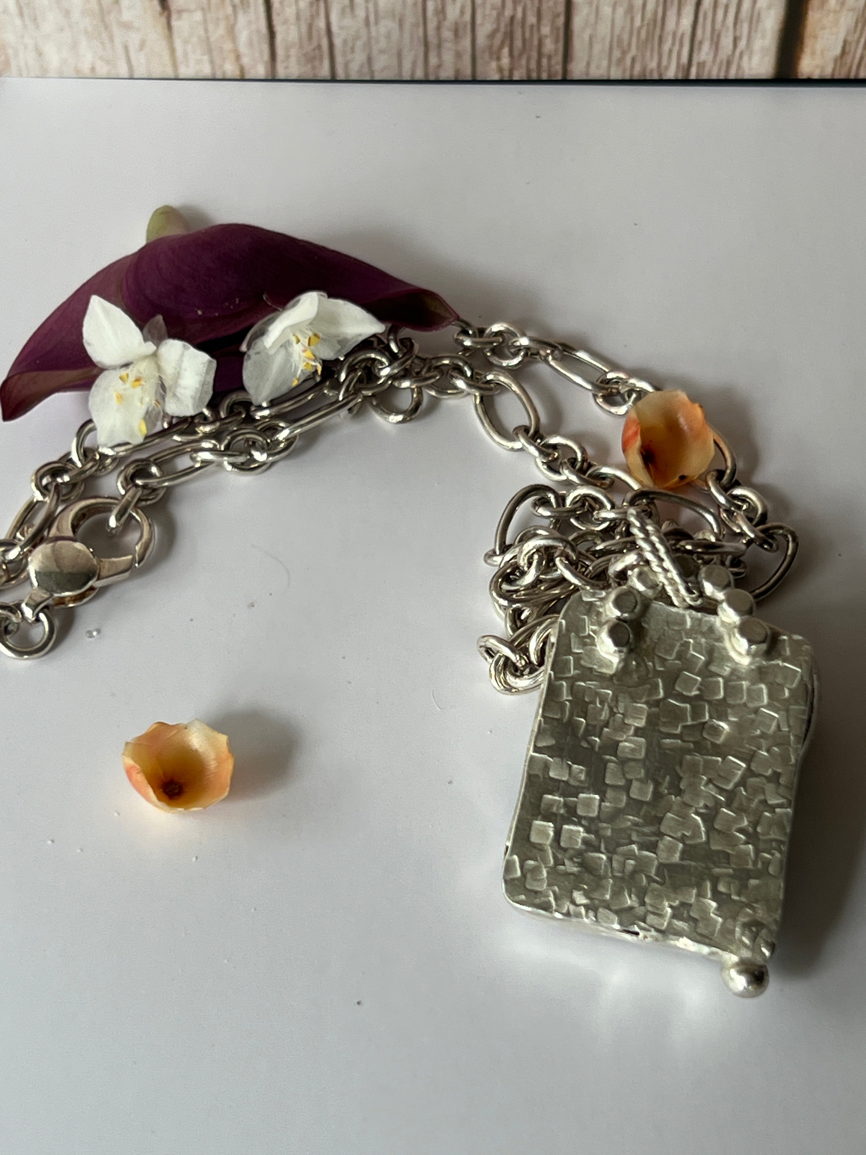 "Andamooka" Sterling Silver pendant with Andamooka Matrix Opal. Includes Sterling Silver Chain