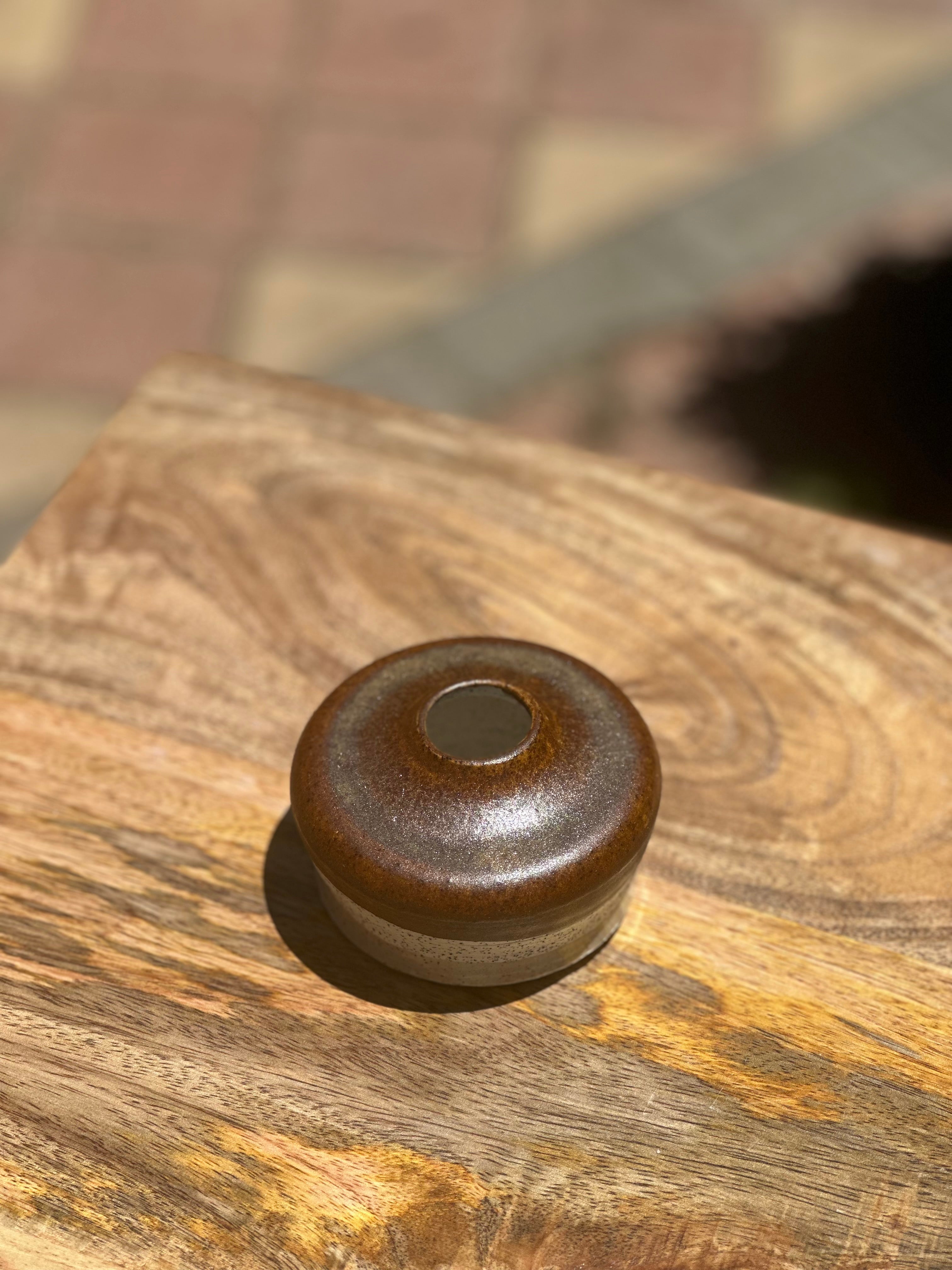 Leather and Stone - Bud Vase/Incense Stick Vessel