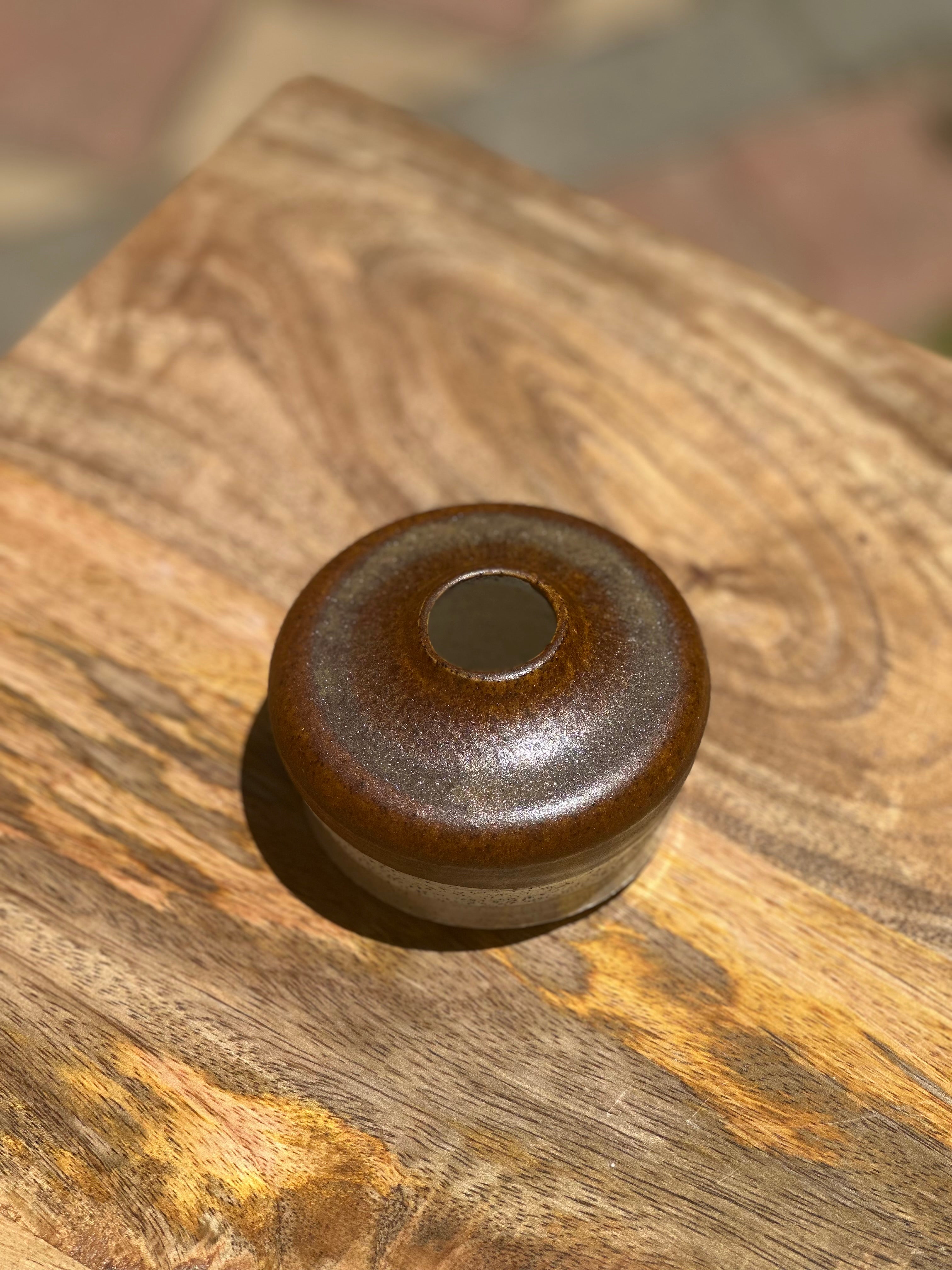 Leather and Stone - Bud Vase/Incense Stick Vessel