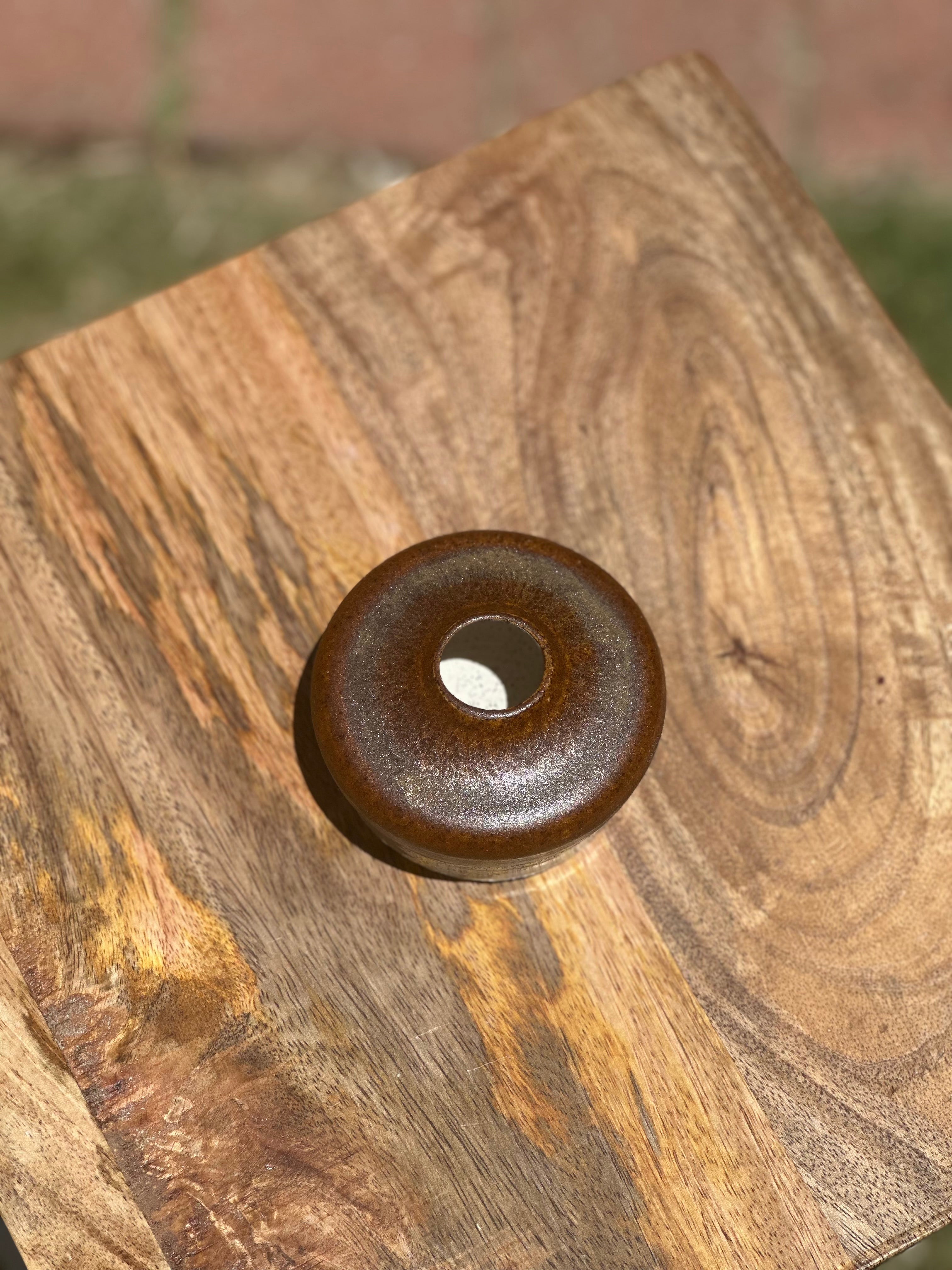 Leather and Stone - Bud Vase/Incense Stick Vessel