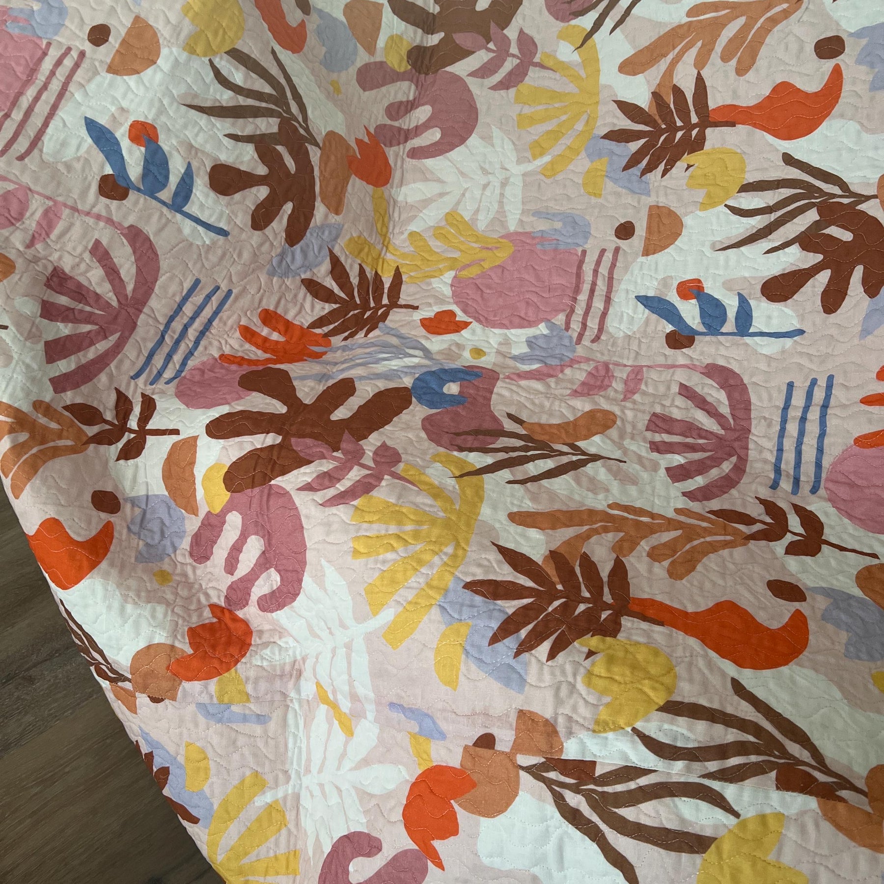 Handmade Striped Cotton Quilt: Reversible Boho Throw (50x50)