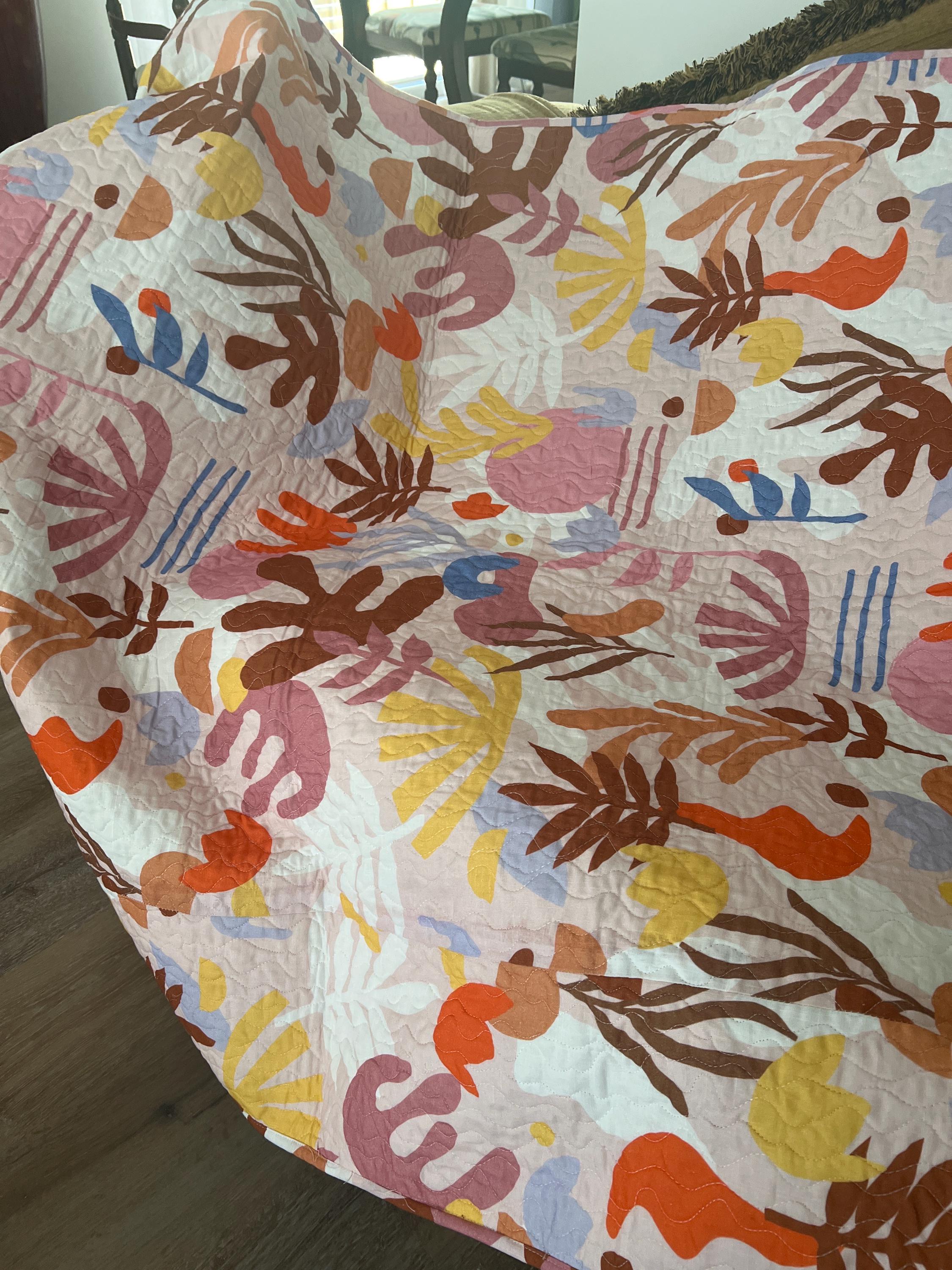 Handmade Striped Cotton Quilt: Reversible Boho Throw (50x50)
