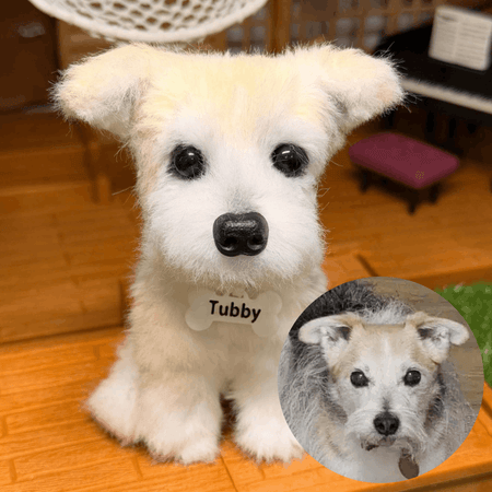 Custom Dog Replica from Photo, Poseable Art Doll, Pet Memorial Keepsake - Handmade Soft Sculpture, Personalised Plushie Ornament