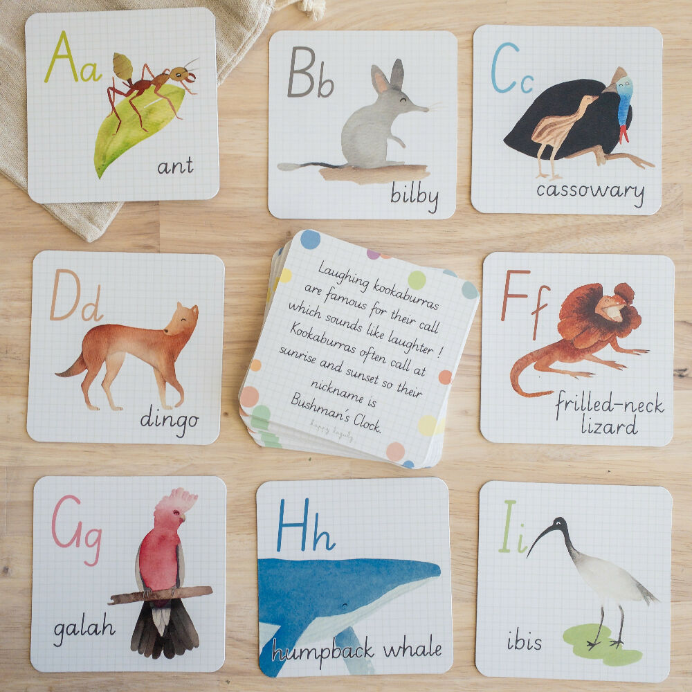 Educational Flashcards - Alphabet native australian animals@happylazuly9